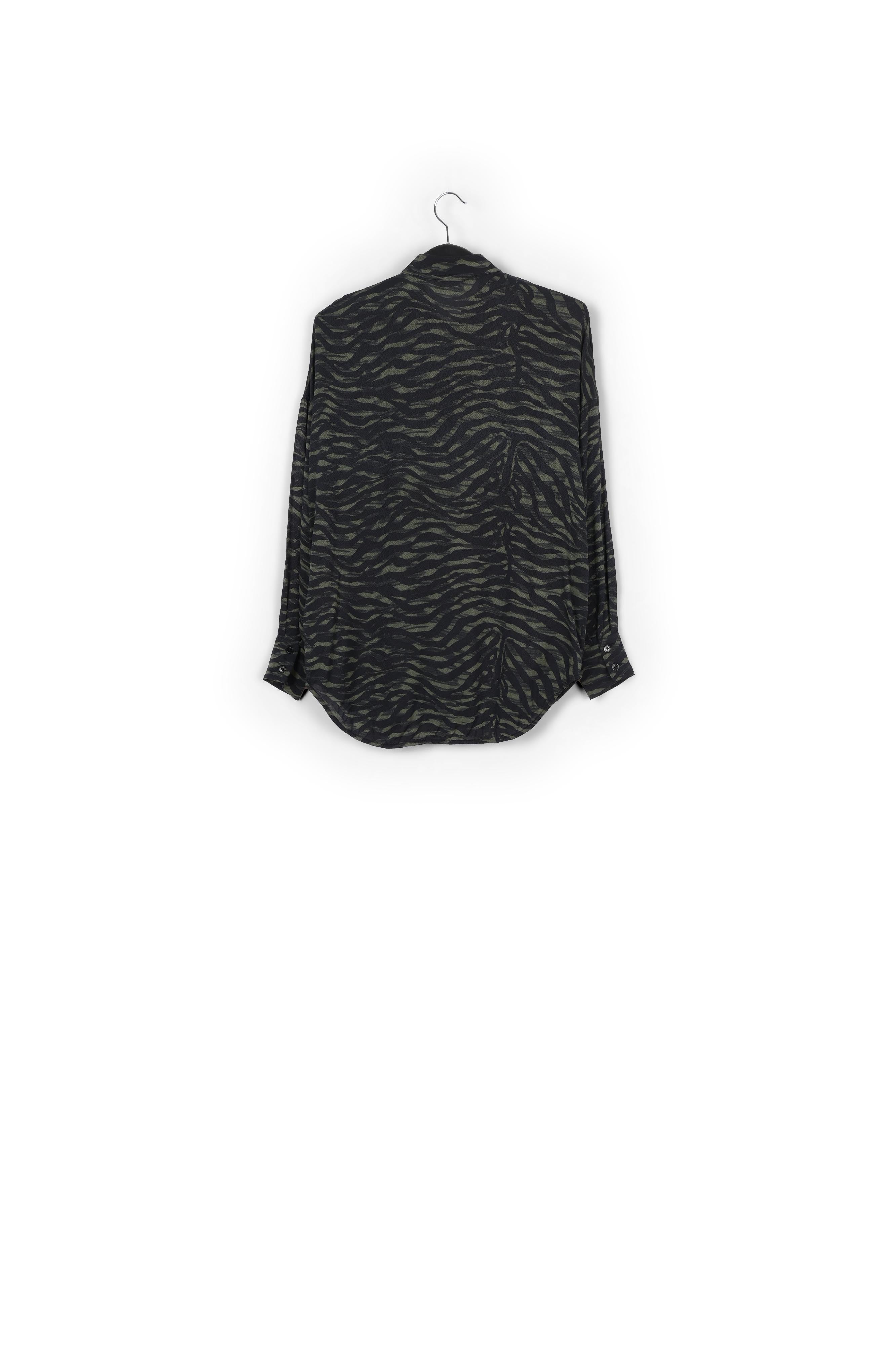 Green and black zebra print oversized shirt RE—SSENTIEL | Essentiel second hand