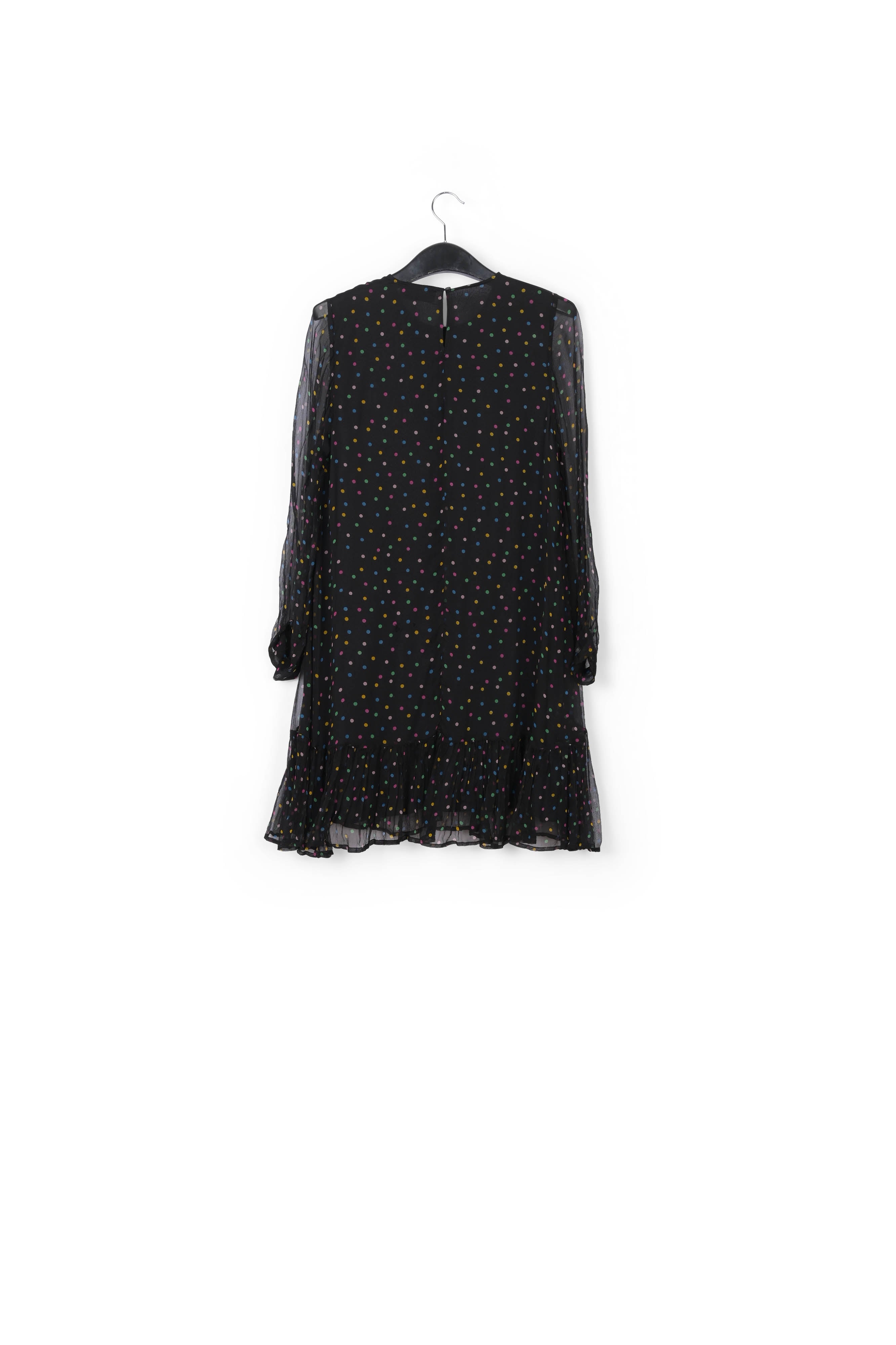 Robe noire à pois avec volant RE—SSENTIEL | Essentiel second hand