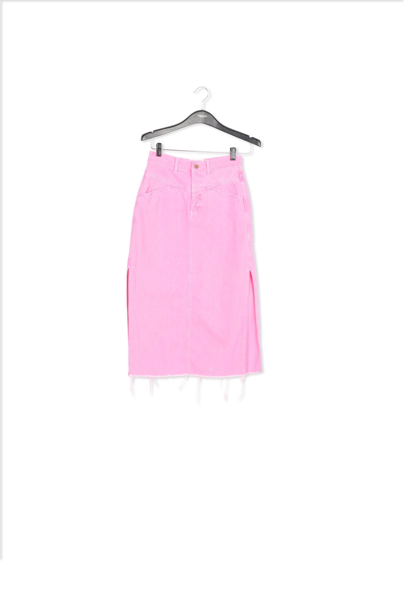 Neon pink denim pencil skirt RE—SSENTIEL | Essentiel second hand