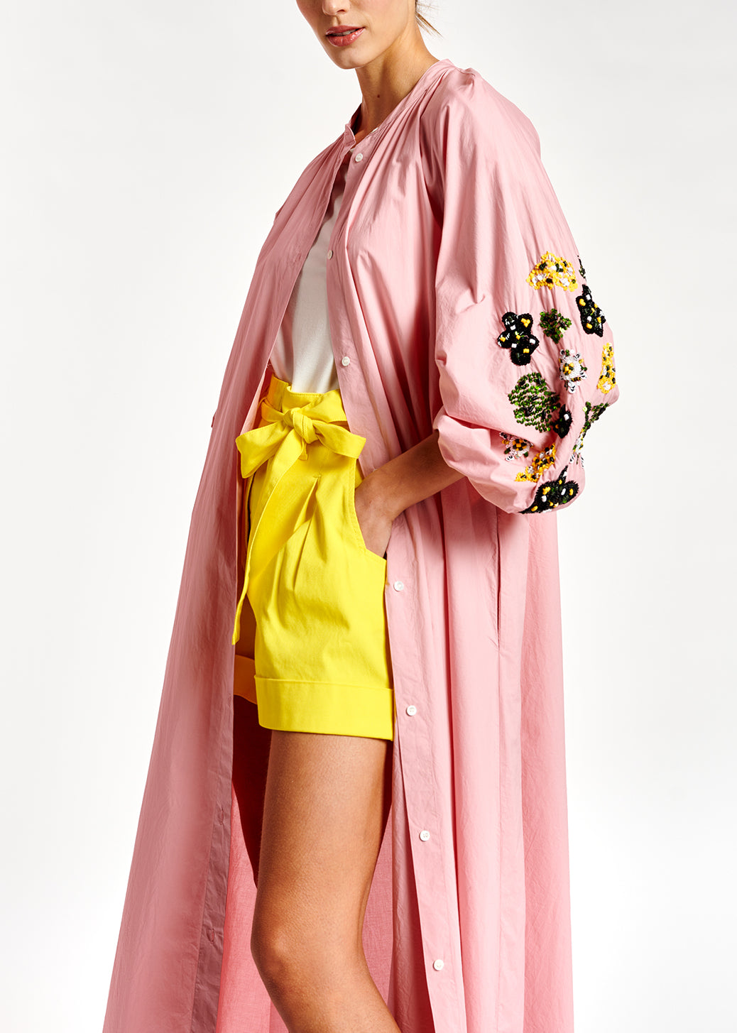 Light pink sequin-embroidered maxi dress RE—SSENTIEL | Essentiel second hand