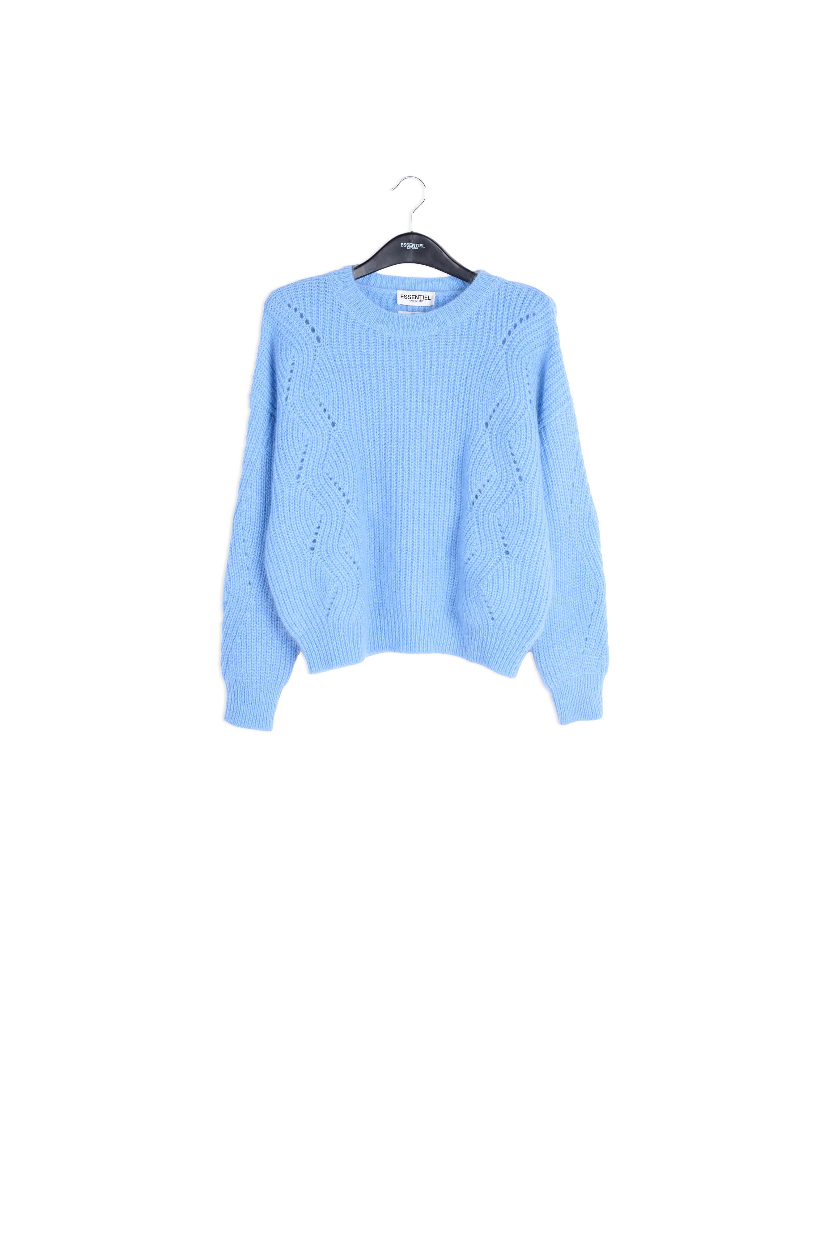 Light blue ribbed mohair-blend sweater RE—SSENTIEL | Essentiel second hand