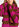 Sjaal met bruin en fuchsia streepmotief Faume - seconde main