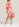 Robe midi en soie tie-dye blanc cassé et rouge Faume - seconde main