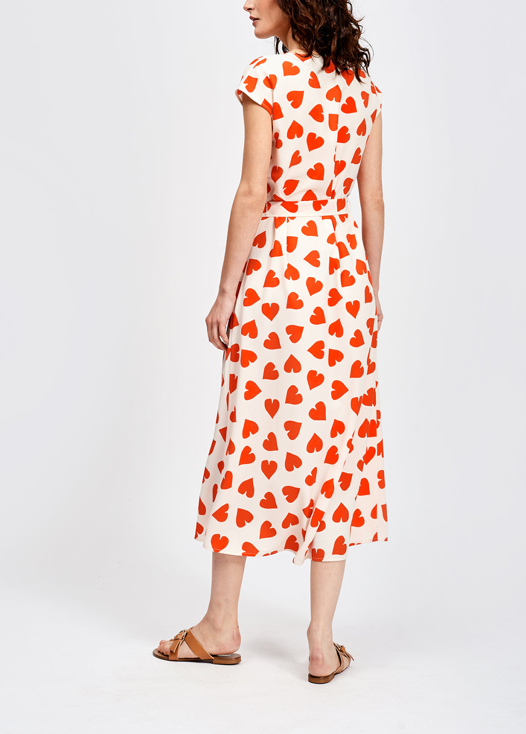 Red heart print summer dress RE—SSENTIEL | Essentiel second hand