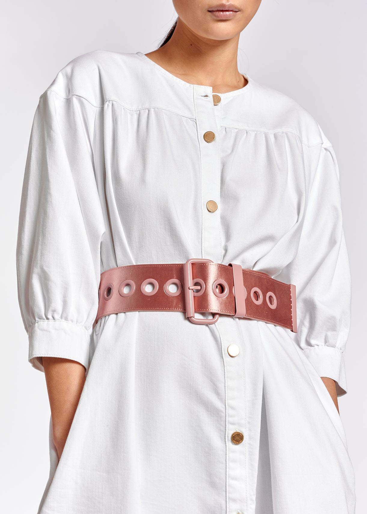 White denim mini dress RE—SSENTIEL | Essentiel second hand