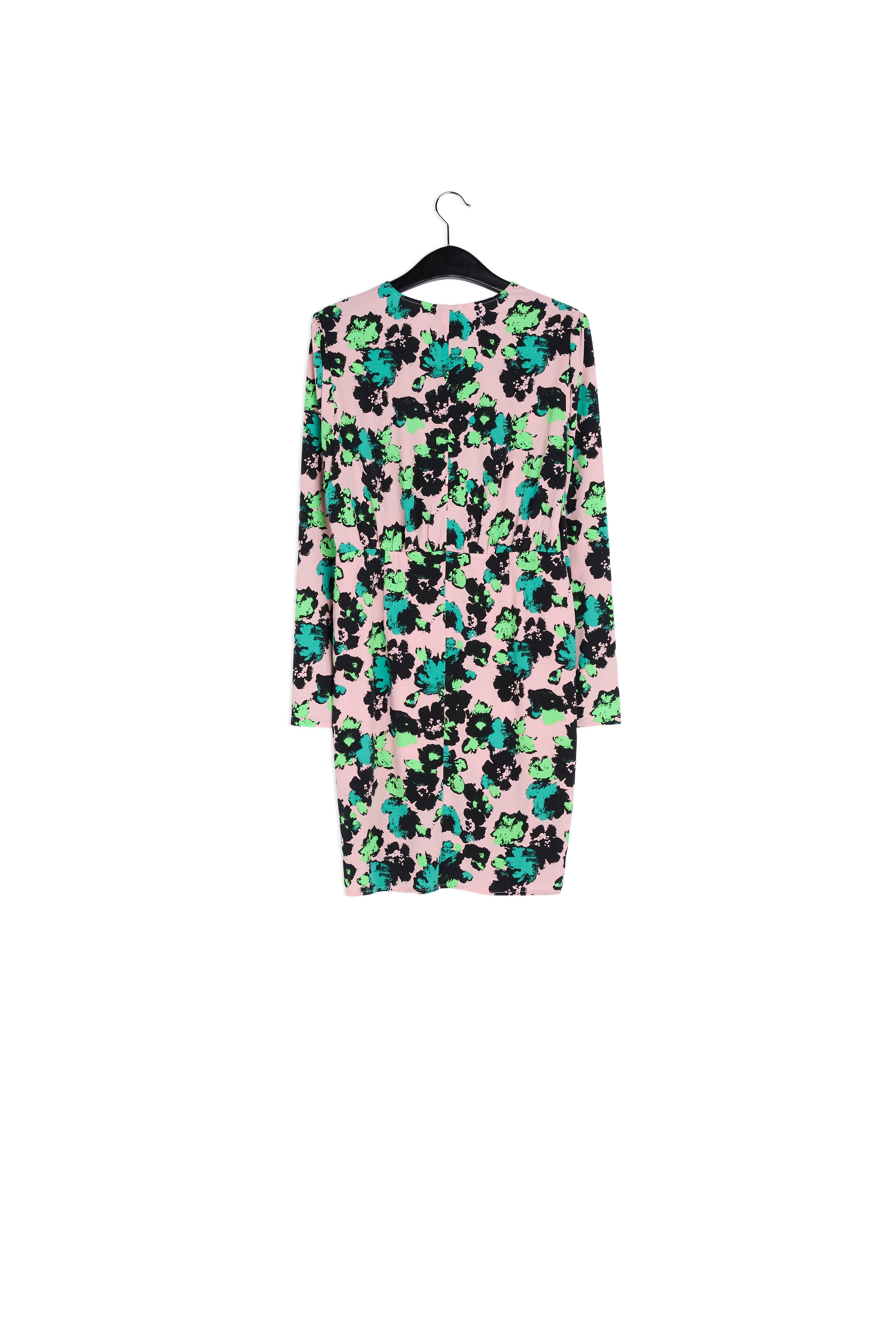 Roze mini-wikkeljurk met bloemenprint RE—SSENTIEL | Essentiel second hand
