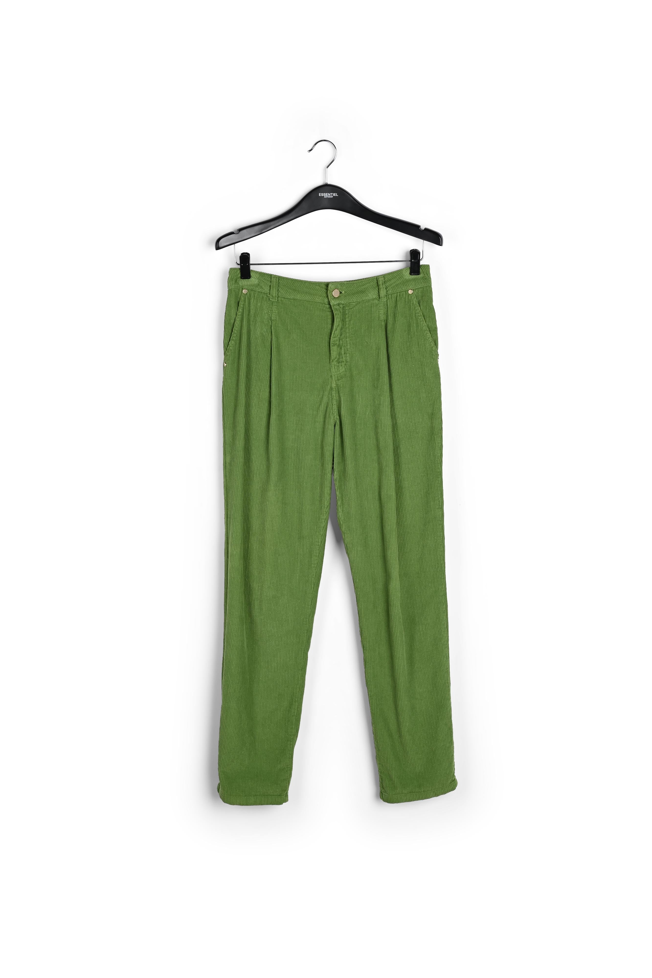 Green cotton-corduroy pants RE—SSENTIEL | Essentiel second hand