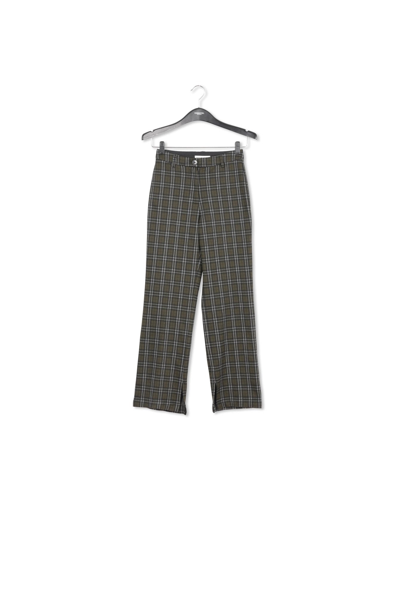 Khaki checked tailored pants RE—SSENTIEL | Essentiel second hand