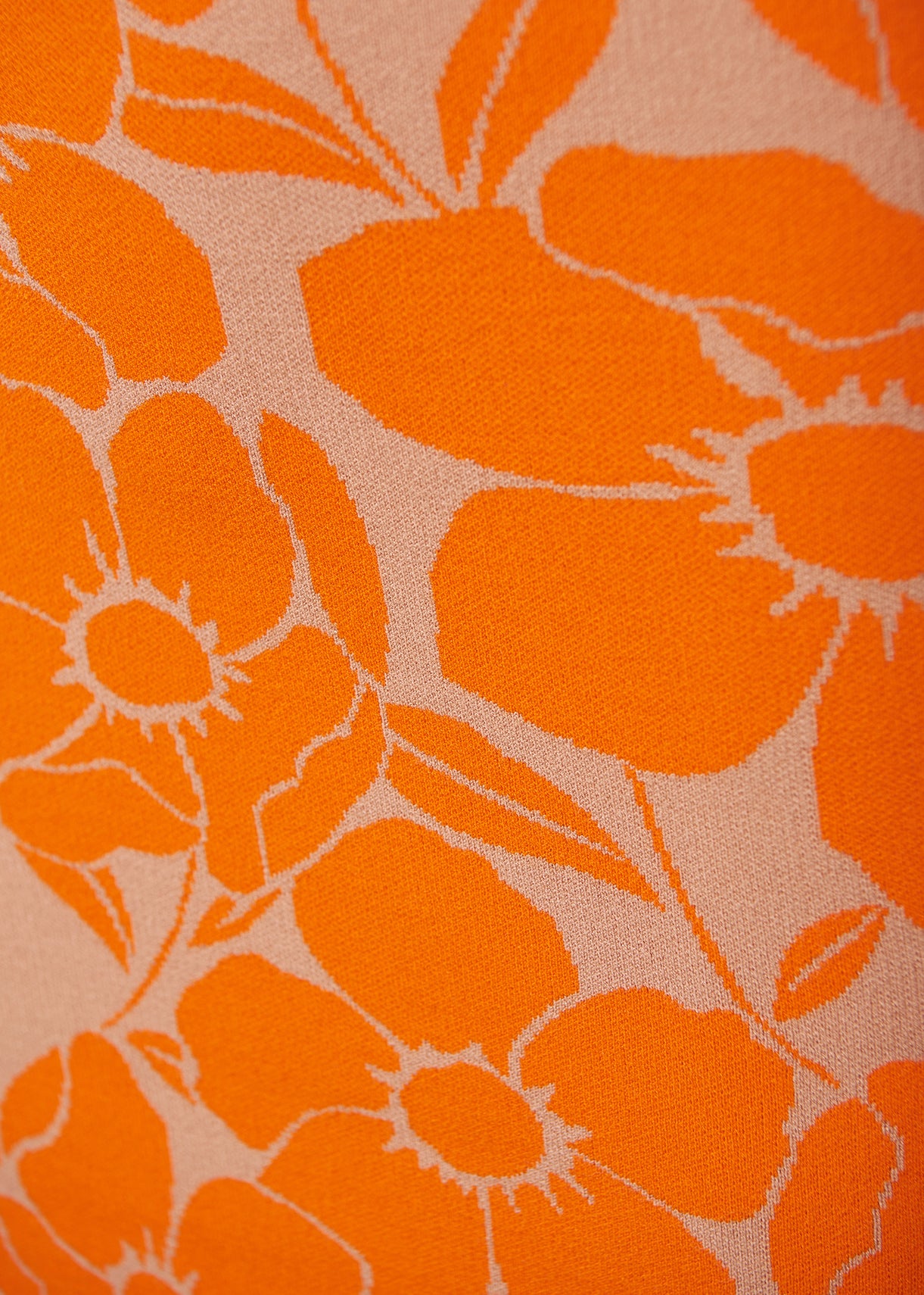 Beige and orange floral jacquard-knit midi skirt RE—SSENTIEL | Essentiel second hand