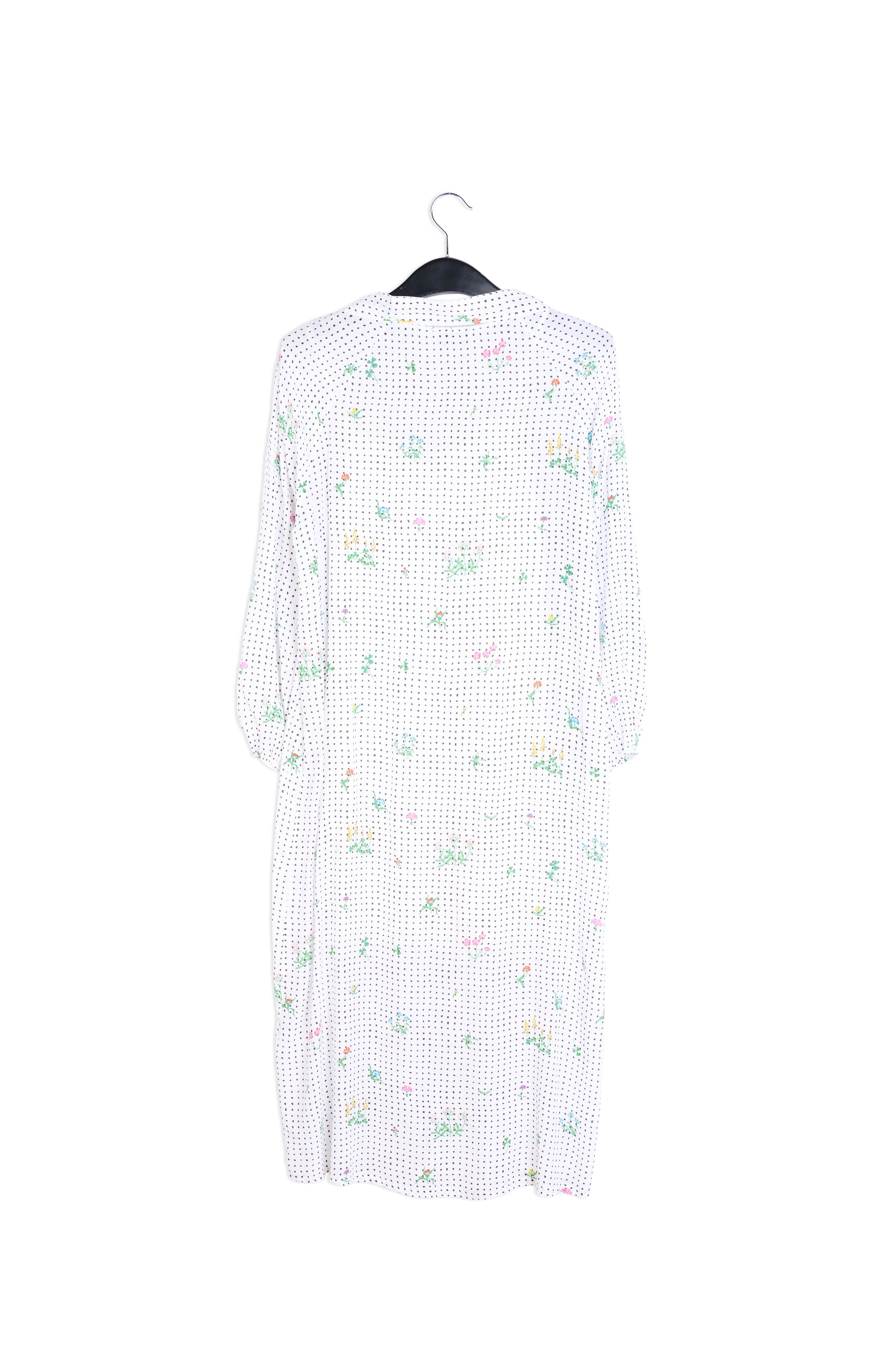 Gebroken witte jurk met stippen en bloemenprint RE—SSENTIEL | Essentiel second hand