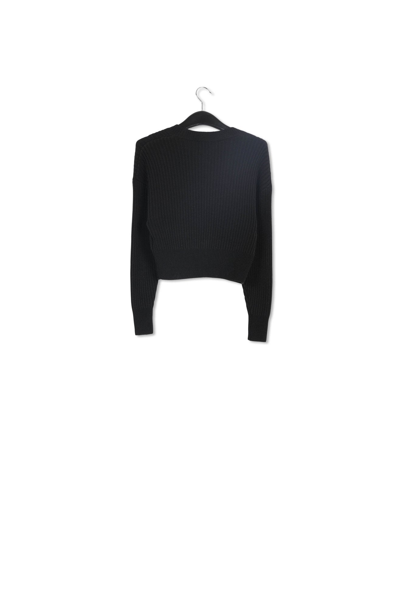 Black rhinestone-button V-neck cardigan RE—SSENTIEL | Essentiel second hand