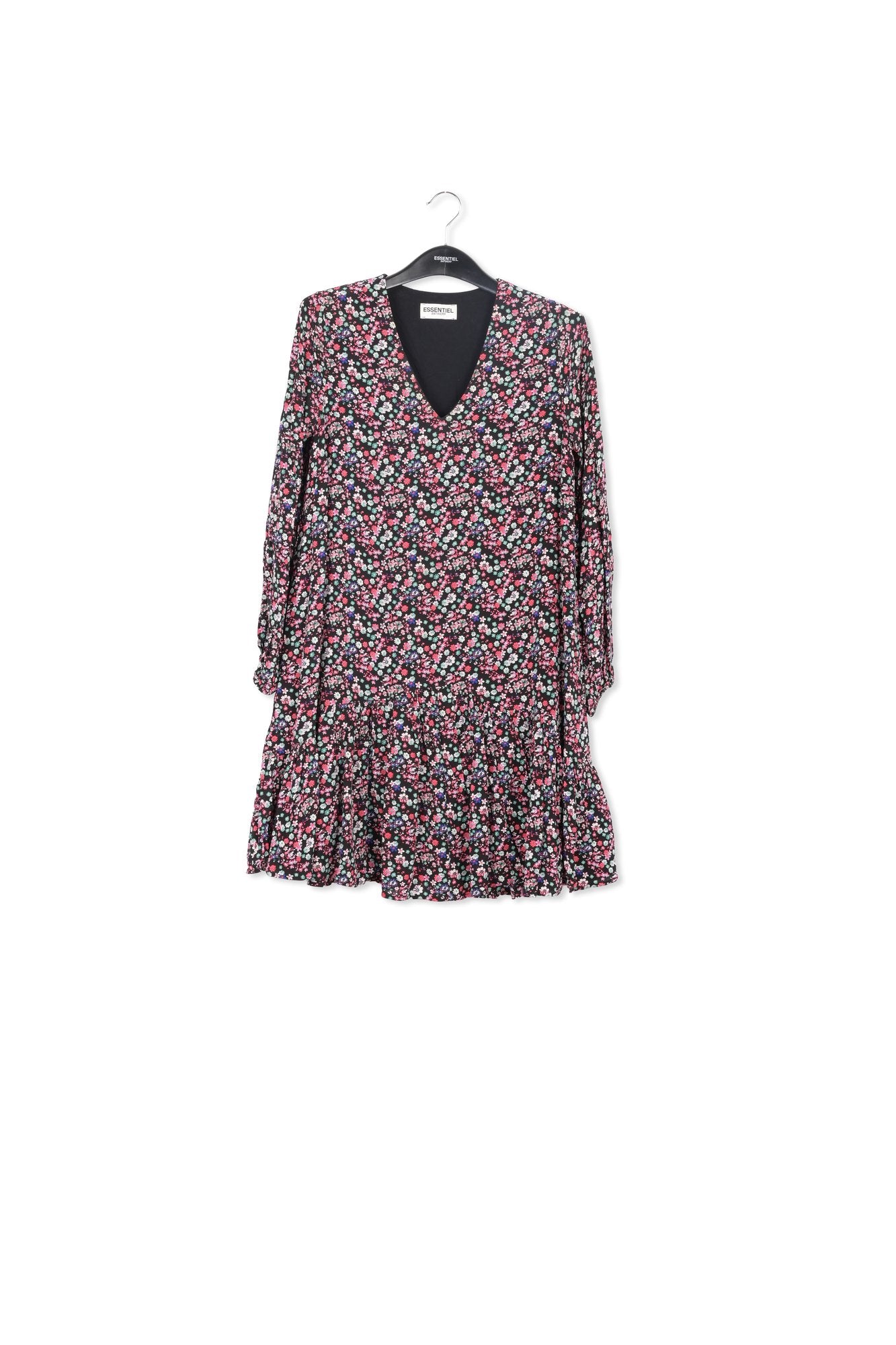 Mini robe noire à imprimé floral RE—SSENTIEL | Essentiel second hand