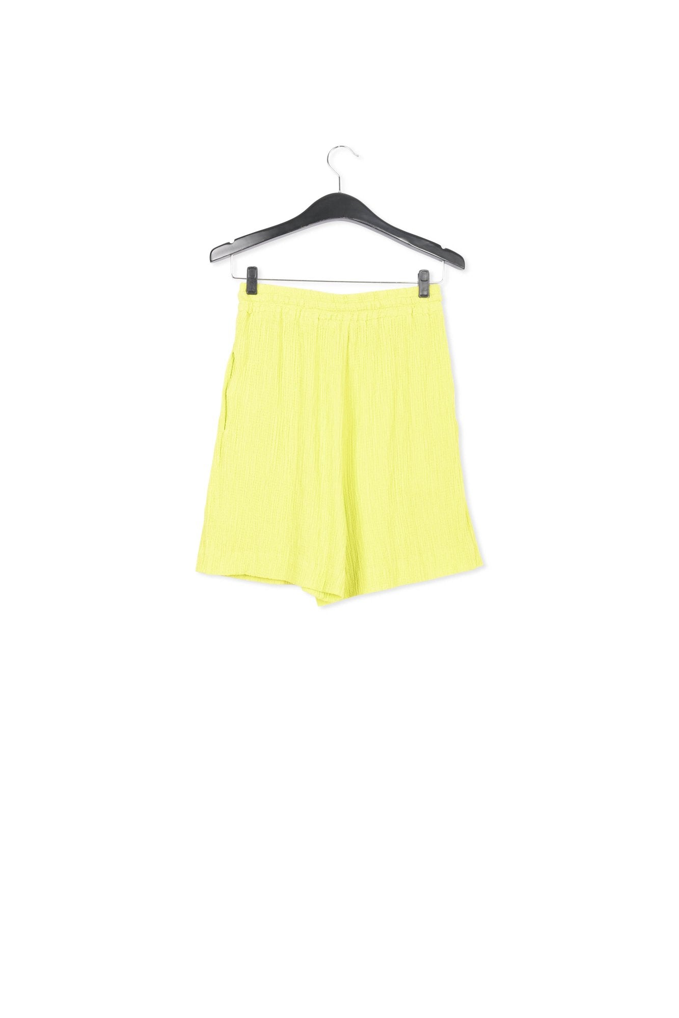 Lime green seersucker shorts RE—SSENTIEL | Essentiel second hand