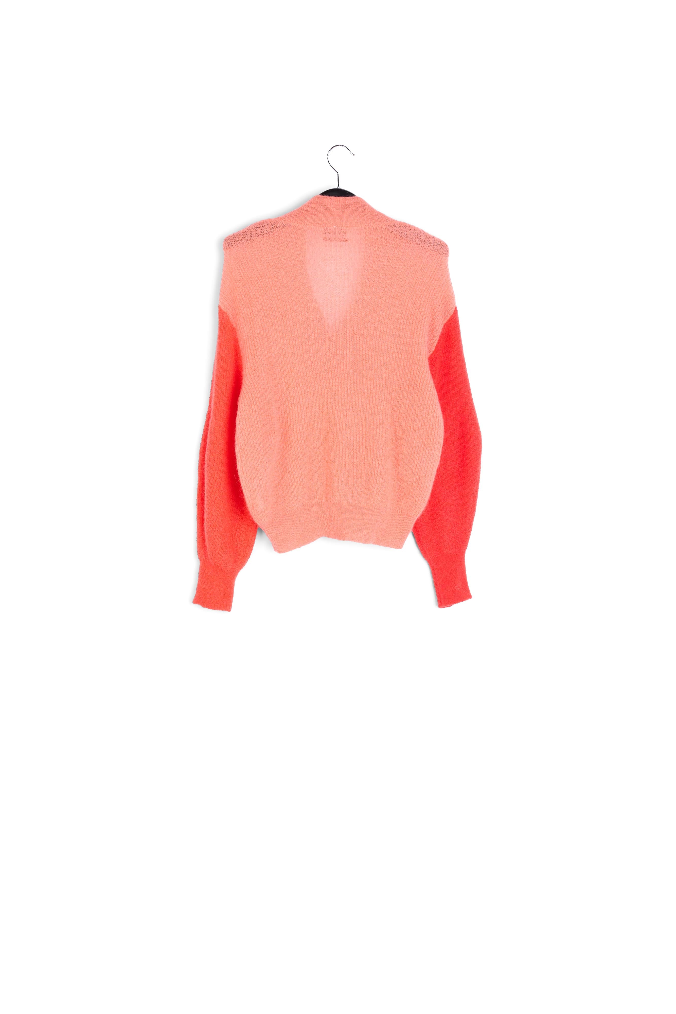 Pull en V orange en mélange de mohair RE—SSENTIEL | Essentiel second hand