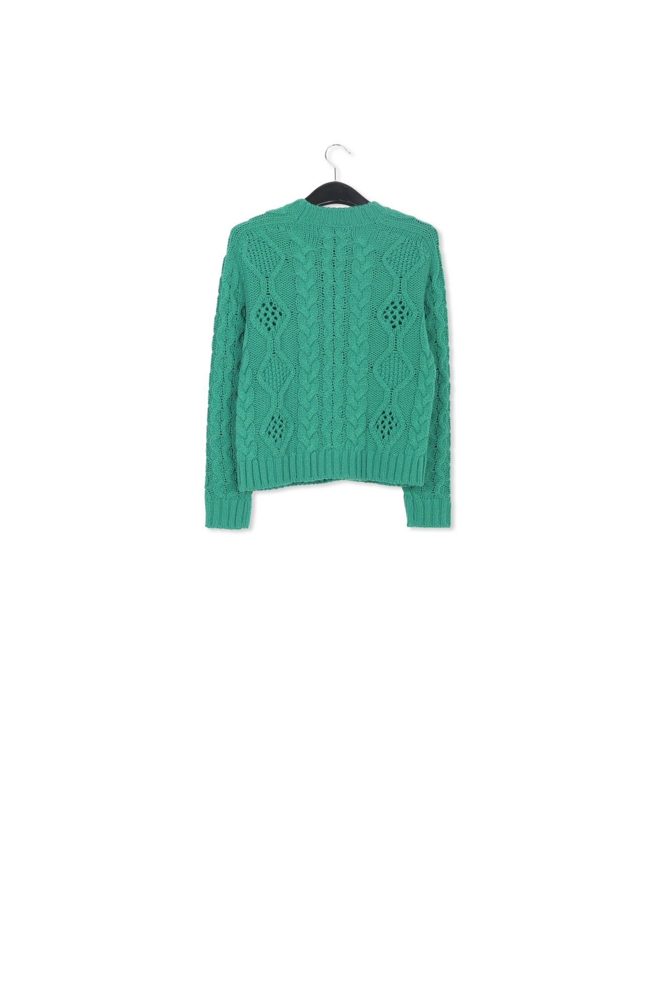 Pull vert en tricot torsadé RE—SSENTIEL | Essentiel second hand
