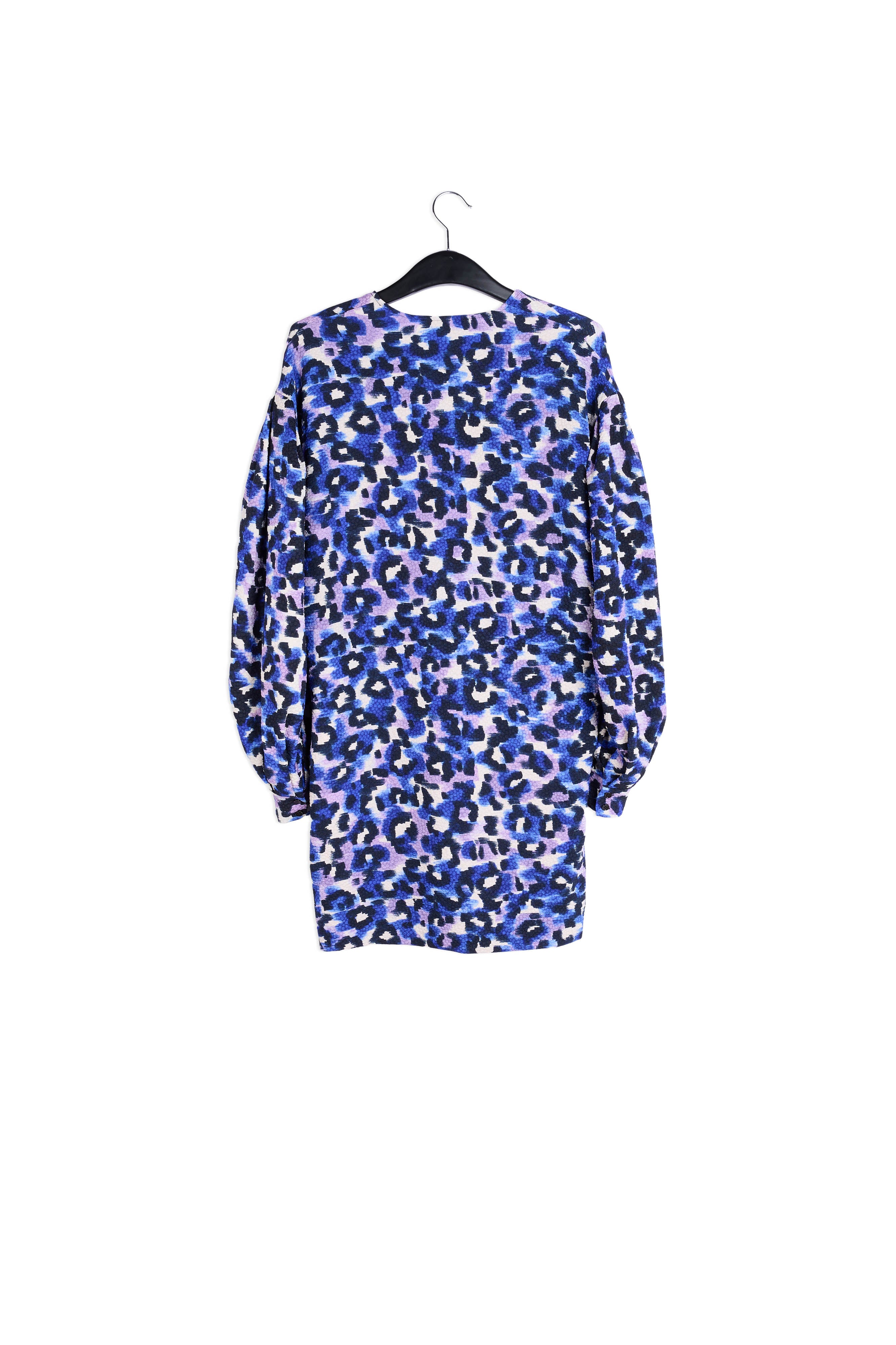 Blue and lilac leopard print mini dress RE—SSENTIEL | Essentiel second hand