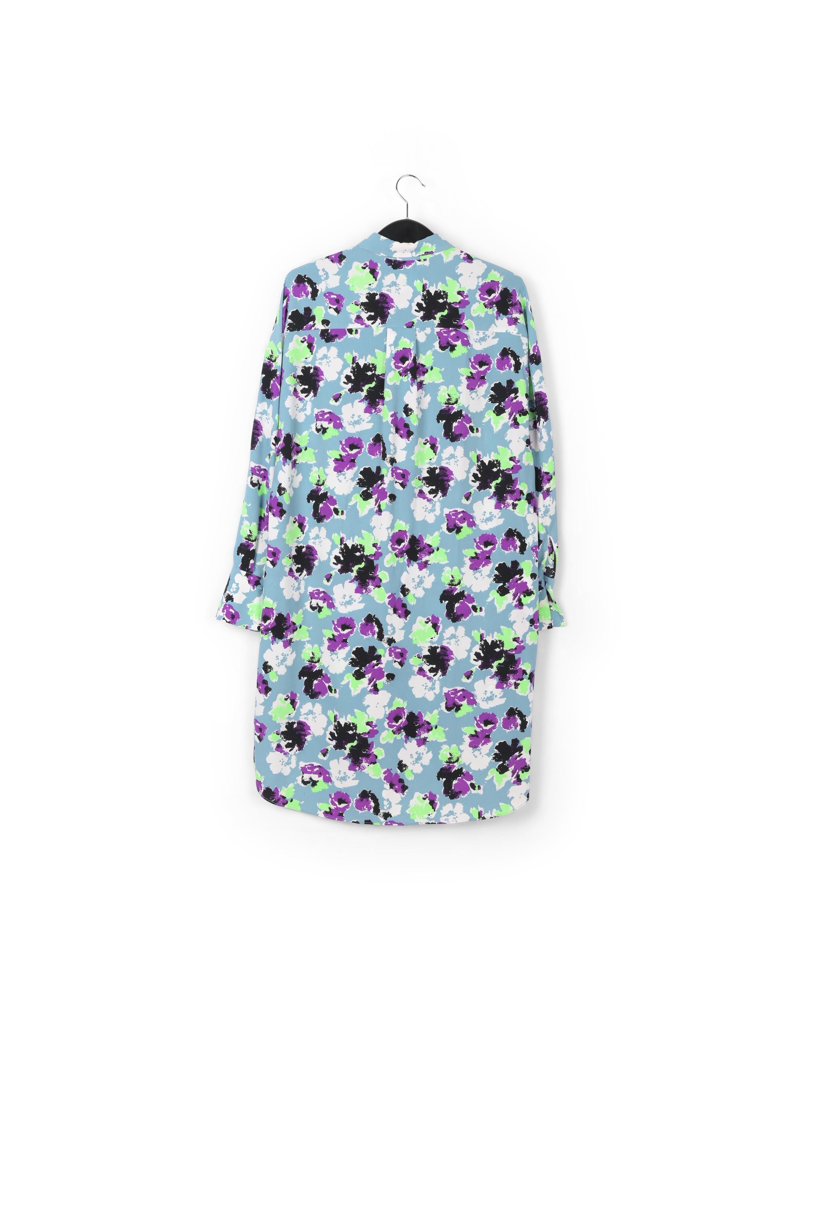 Light blue floral mini shirt dress RE—SSENTIEL | Essentiel second hand