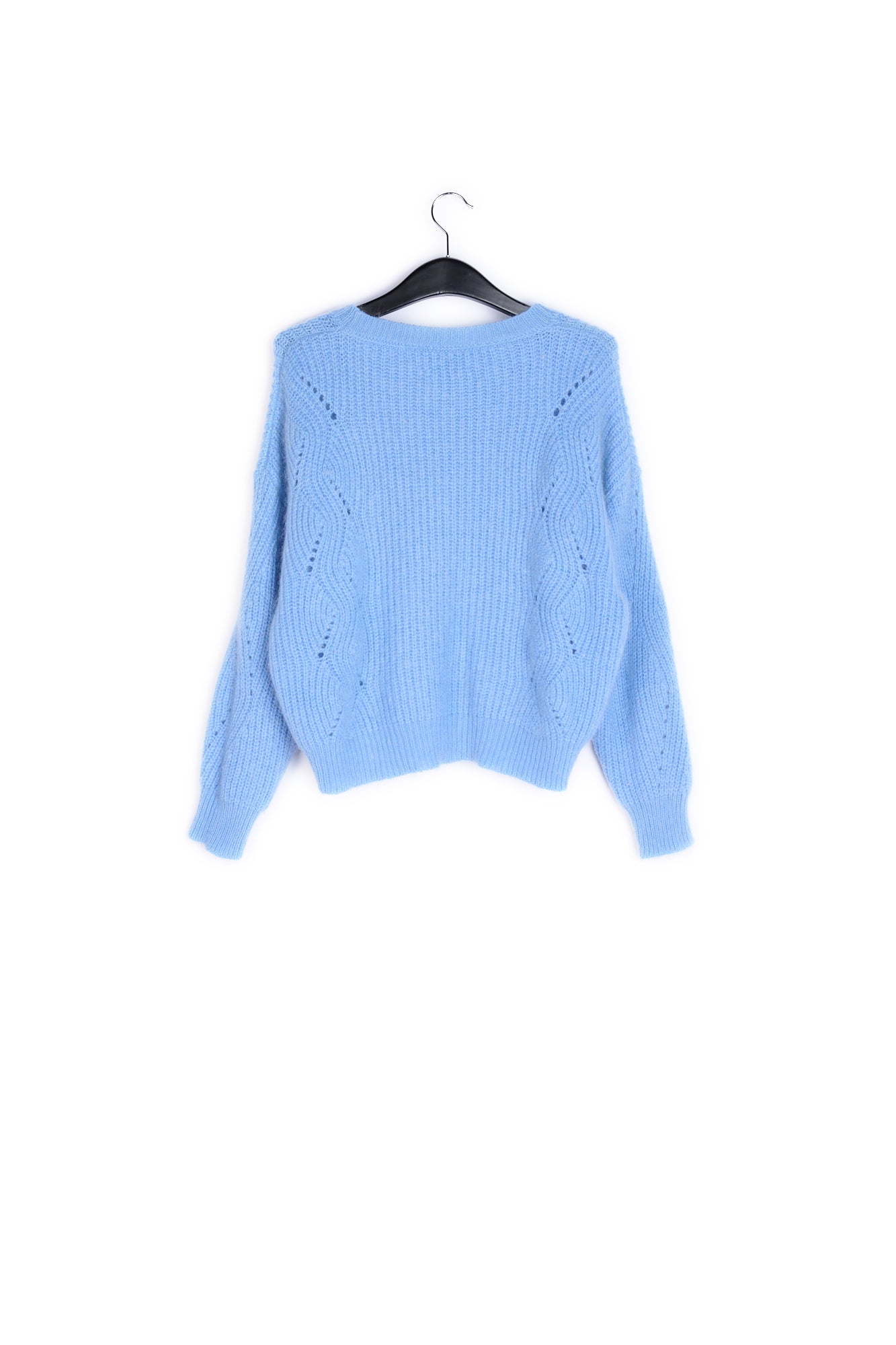 Light blue ribbed mohair-blend sweater RE—SSENTIEL | Essentiel second hand