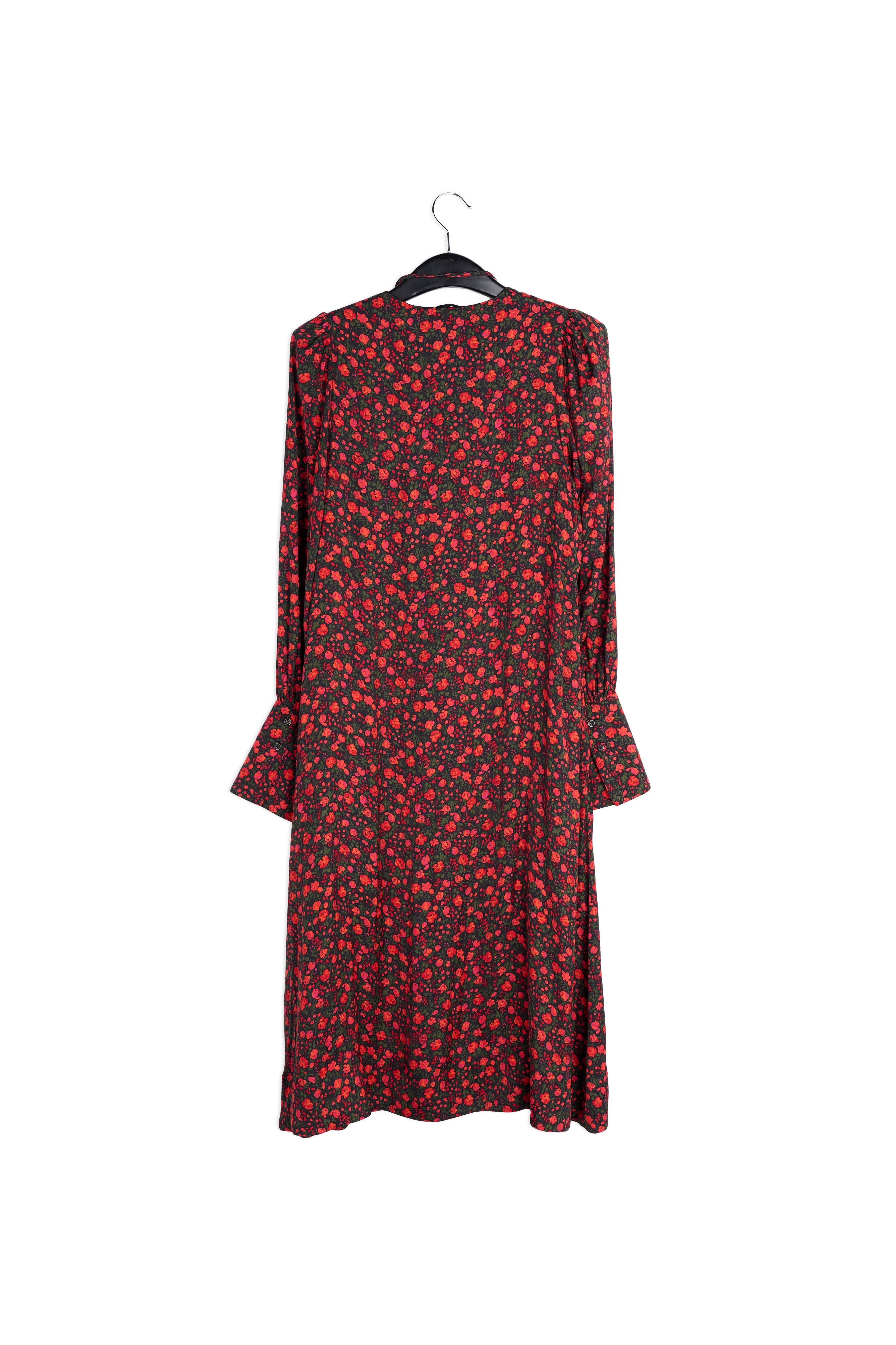 Black and red floral print maxi dress RE—SSENTIEL | Essentiel second hand