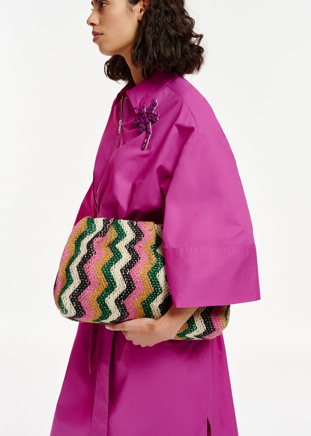 Robe chemise en popeline de coton violet RE—SSENTIEL | Essentiel second hand