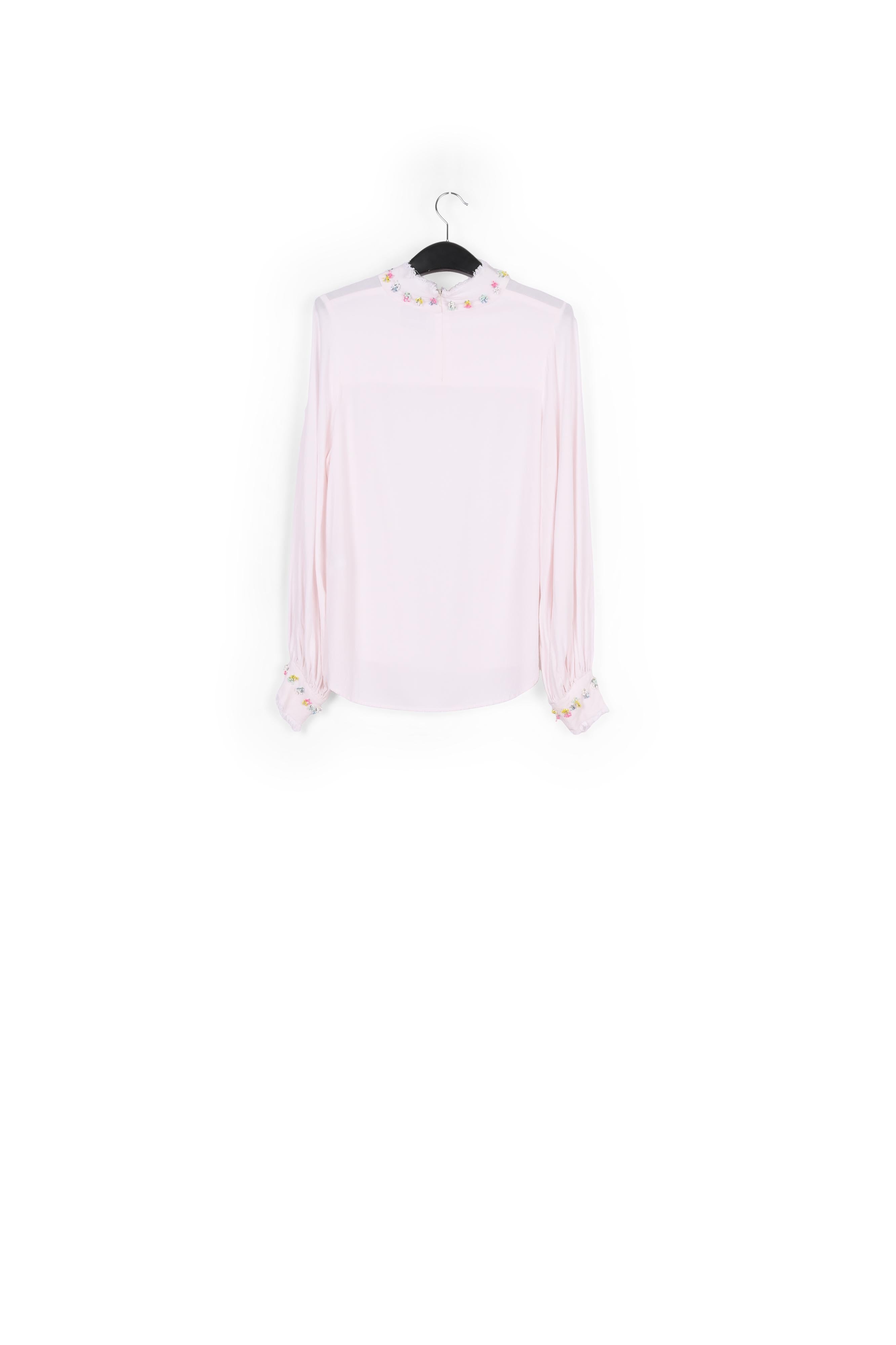 Off-white high neck top with bead embellishments RE—SSENTIEL | Essentiel second hand