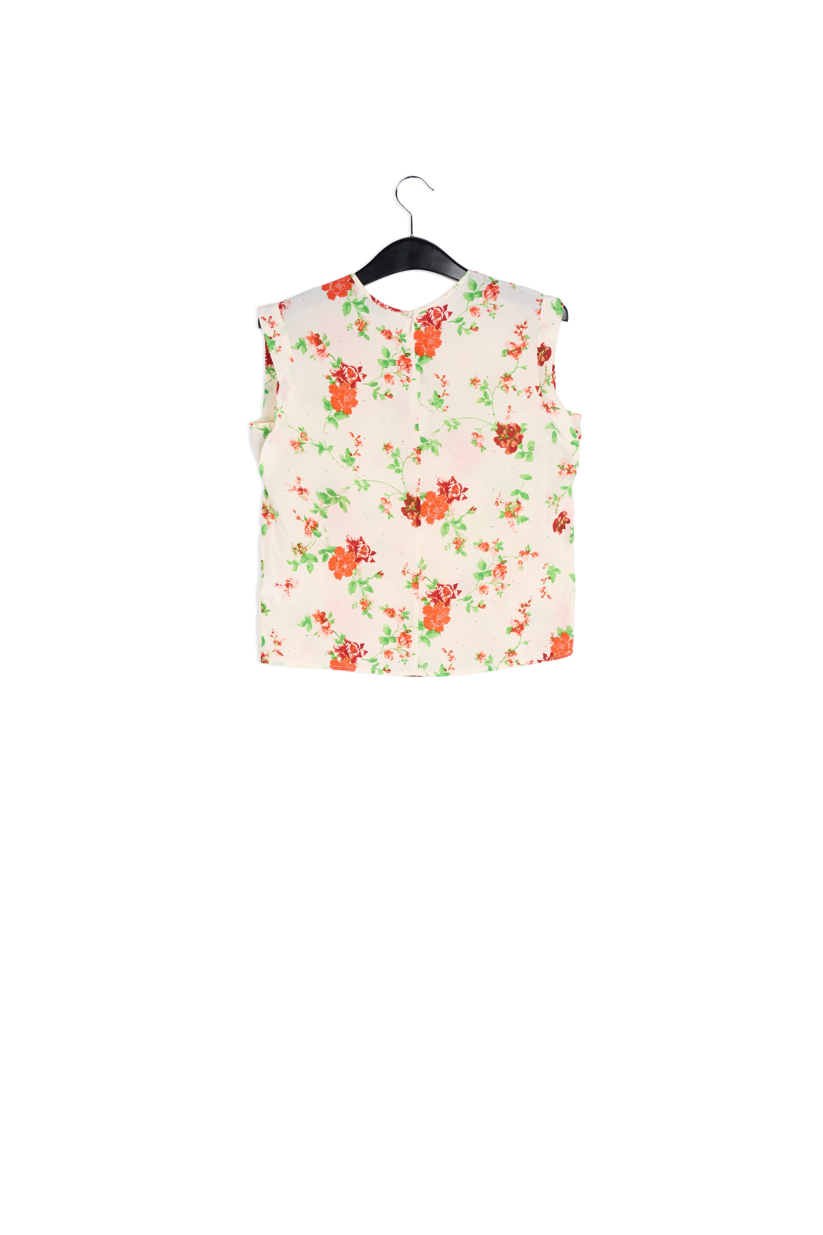 Off-white floral top with rhinestones RE—SSENTIEL | Essentiel second hand
