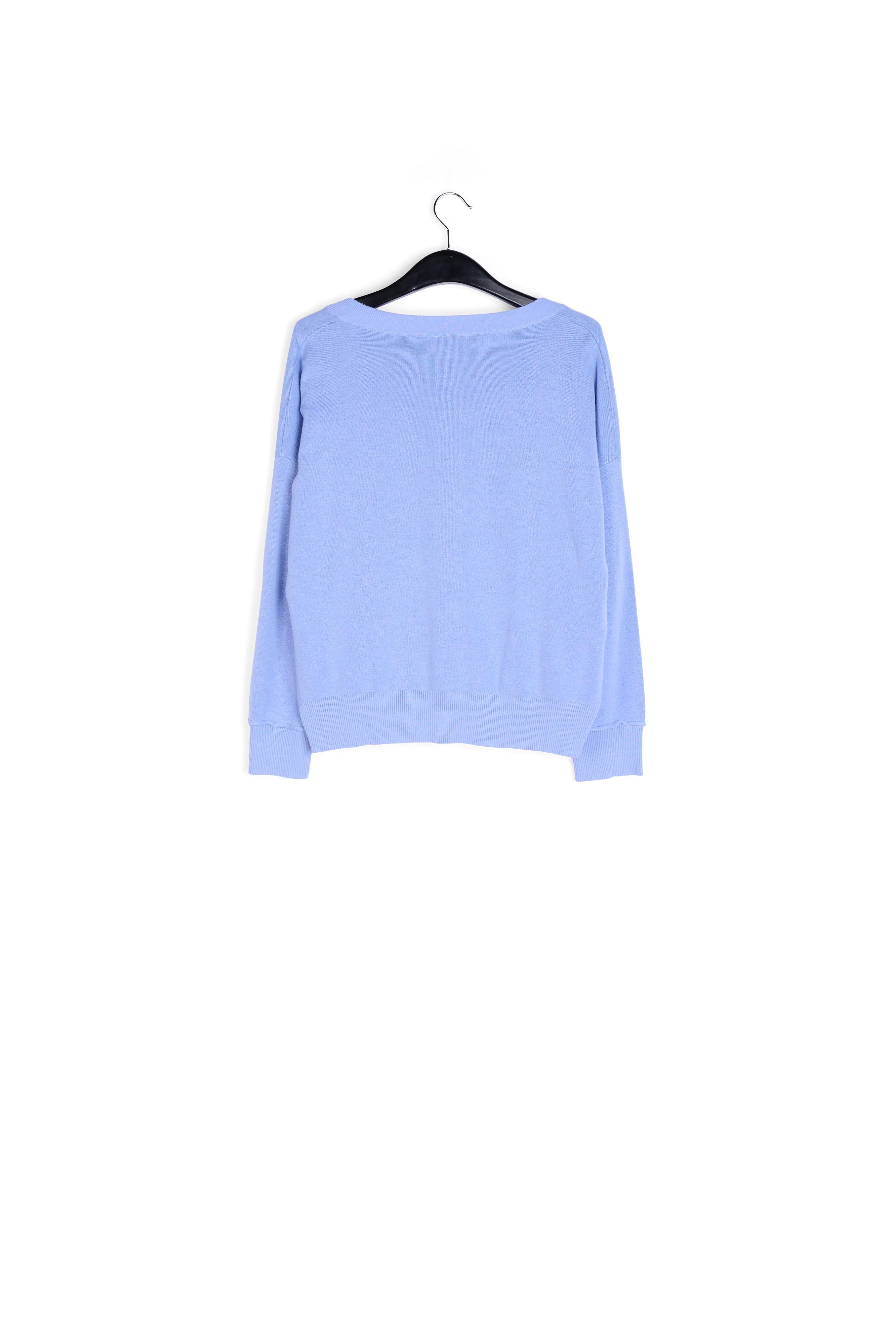 Light blue boxy V-neck sweater RE—SSENTIEL | Essentiel second hand