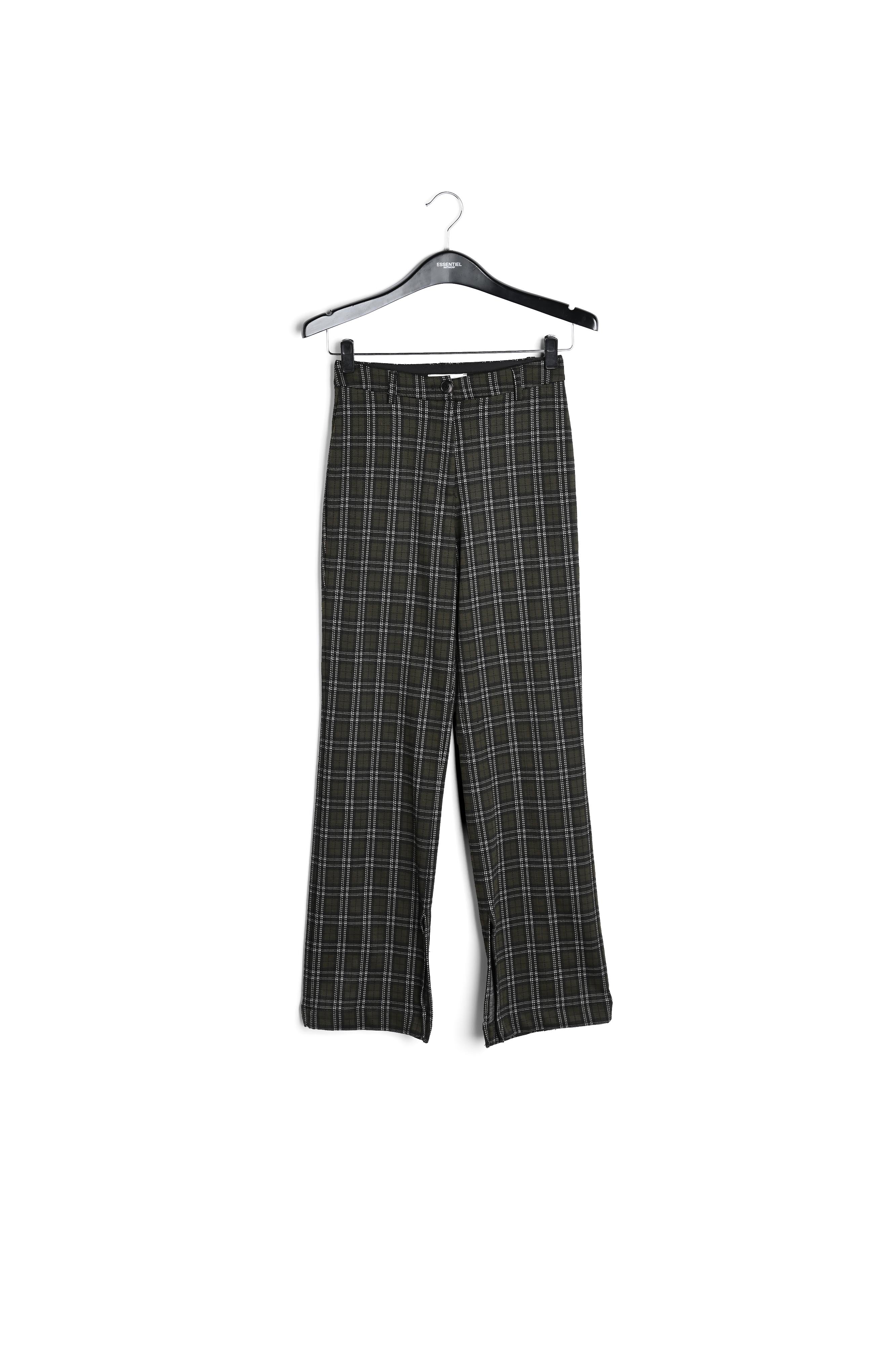 Kaki broek met ruitjes RE—SSENTIEL | Essentiel second hand