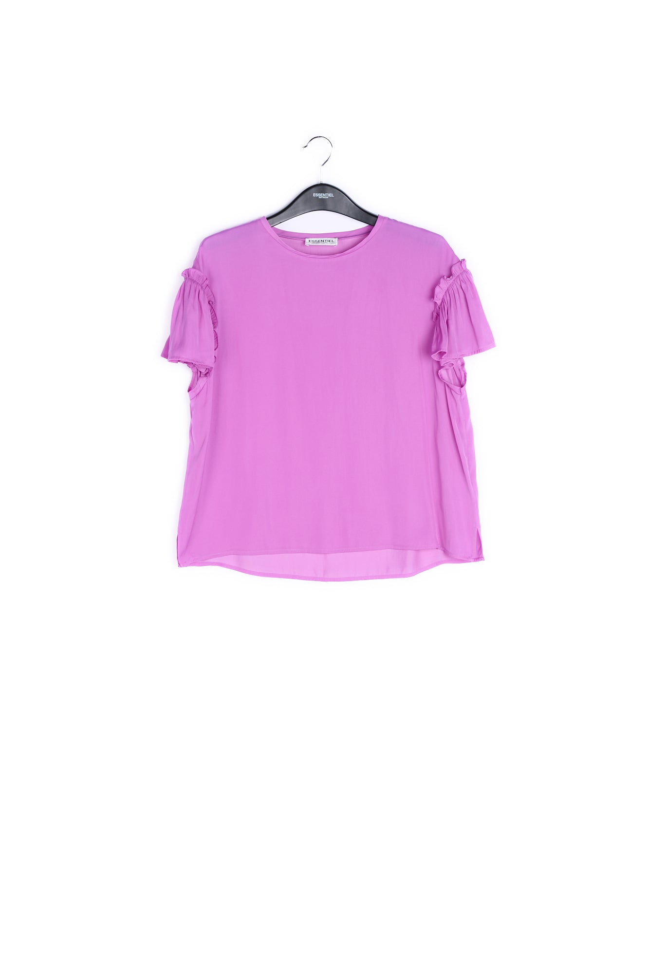 Yellow ruffled short-sleeve top RE—SSENTIEL | Essentiel second hand