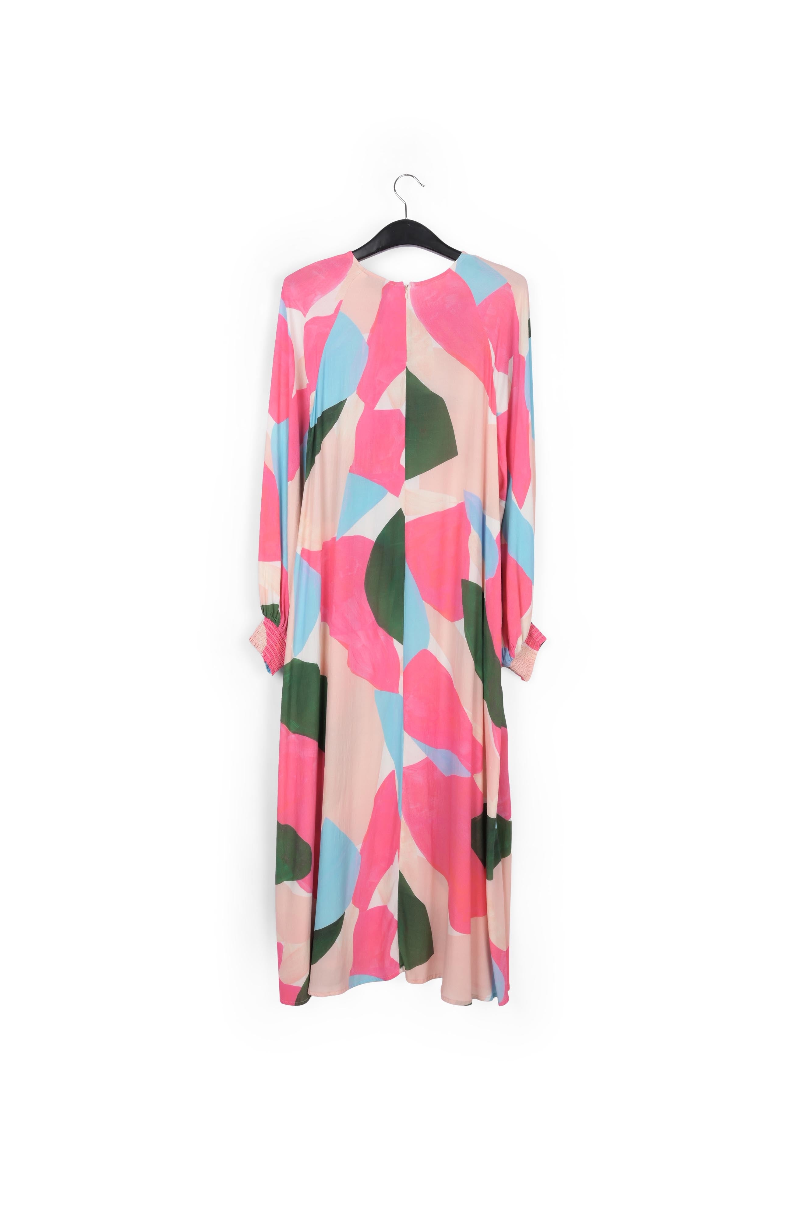 Maxi robe à imprimé graphique rose clair, rose et bleu RE—SSENTIEL | Essentiel second hand