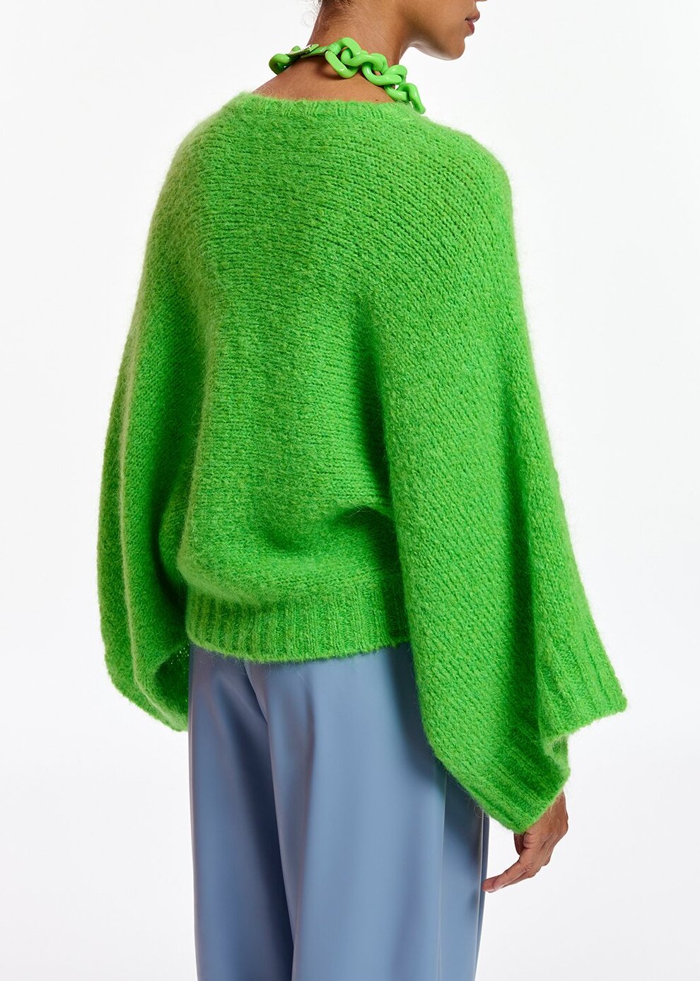 Green knit sweater with cape effect RE—SSENTIEL | Essentiel second hand