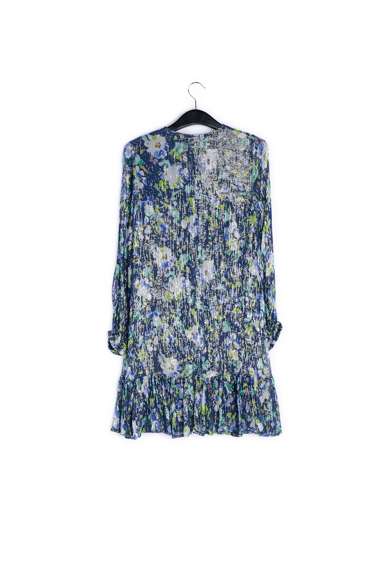 Dark blue floral-print a-line dress RE—SSENTIEL | Essentiel second hand