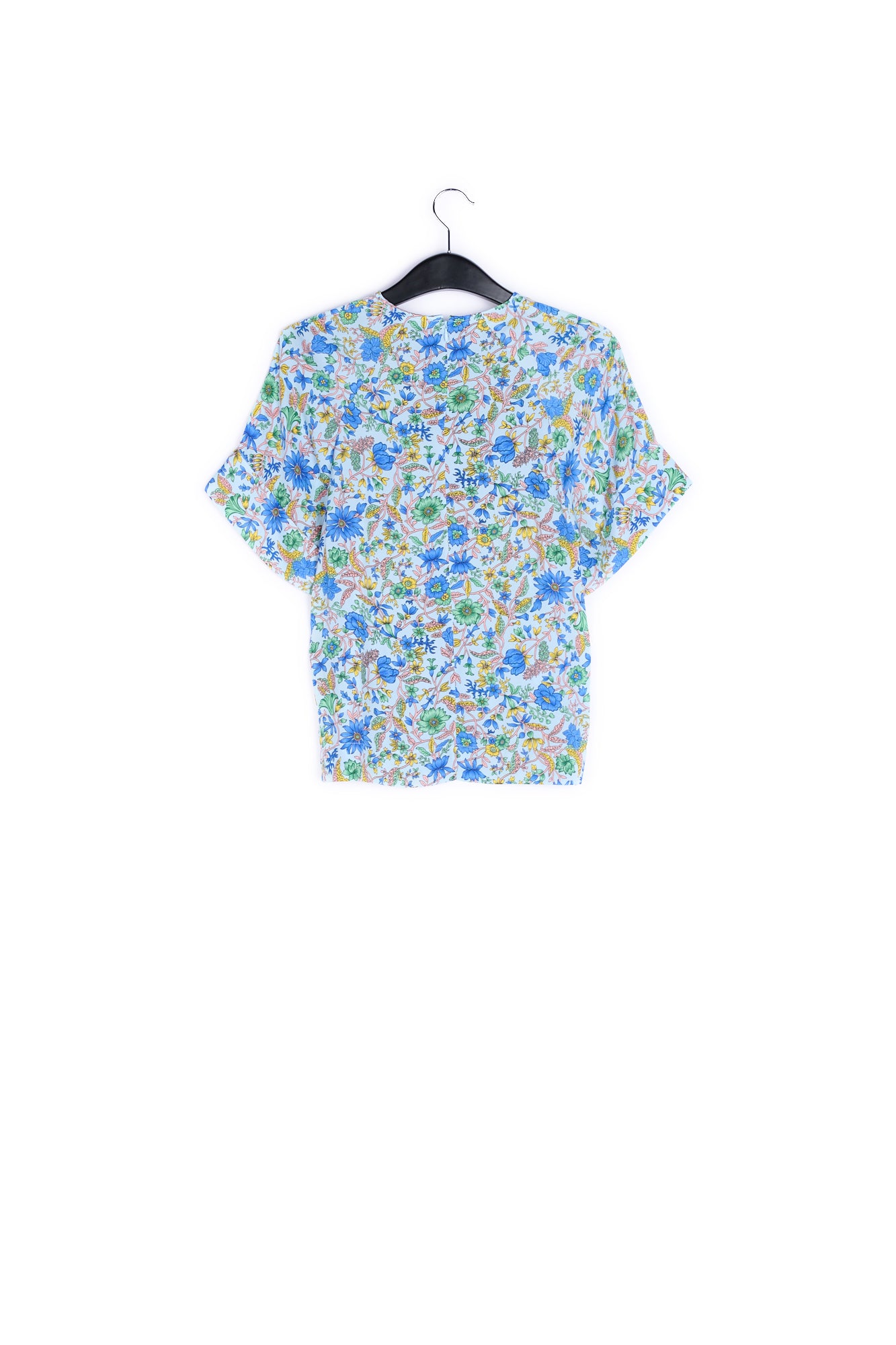 Light blue floral-print top RE—SSENTIEL | Essentiel second hand