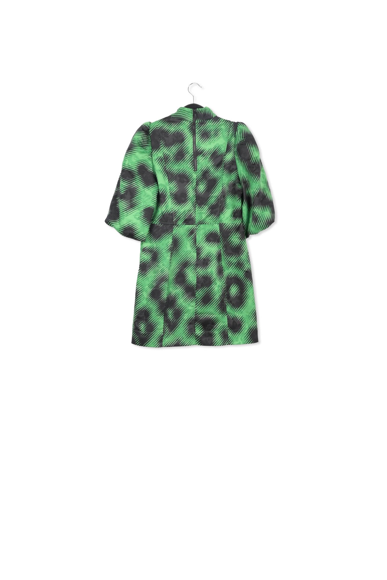 Green jacquard mini dress with leopard print RE—SSENTIEL | Essentiel second hand