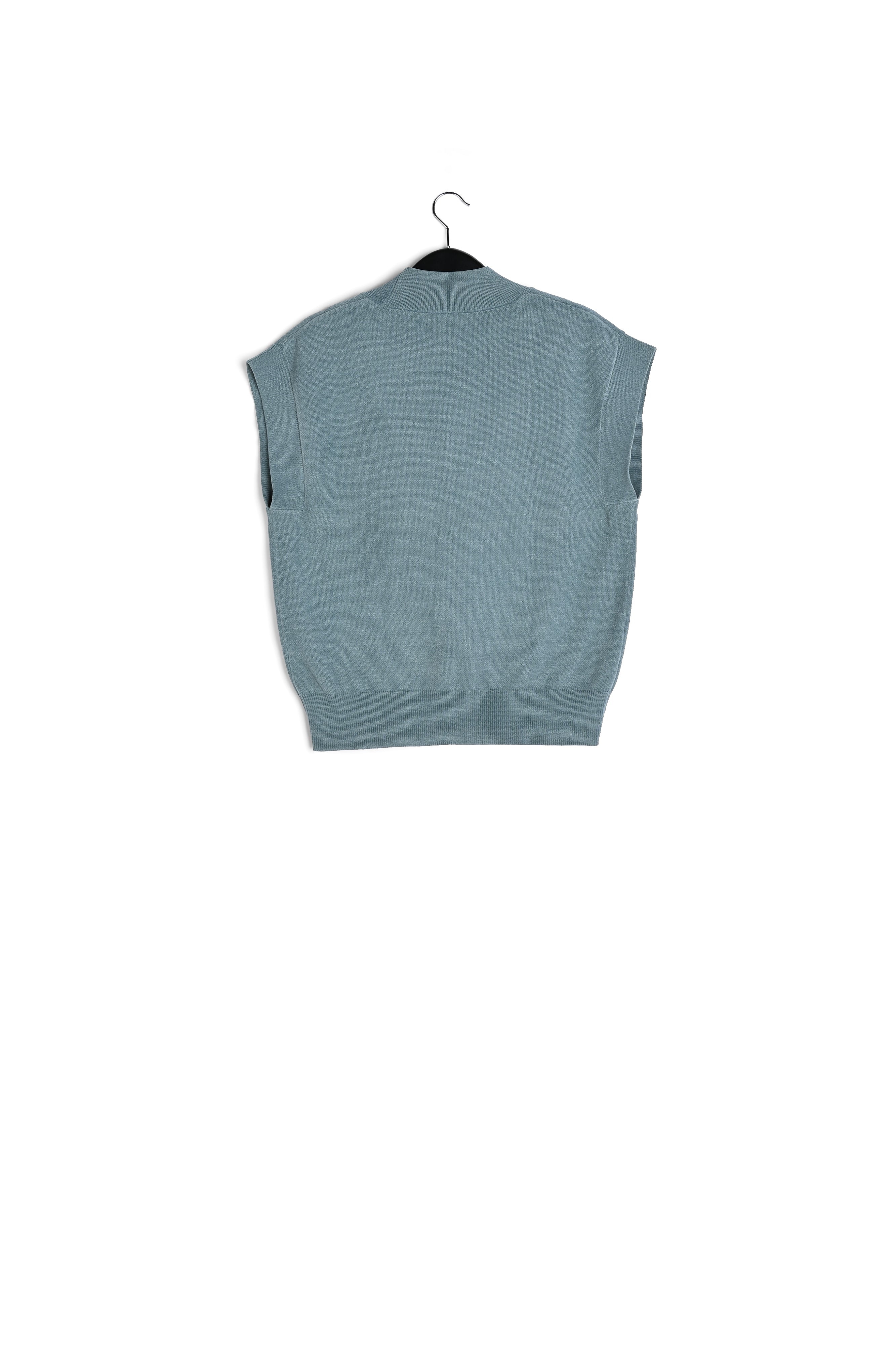 Blue V-neck short-sleeved sweater RE—SSENTIEL | Essentiel second hand