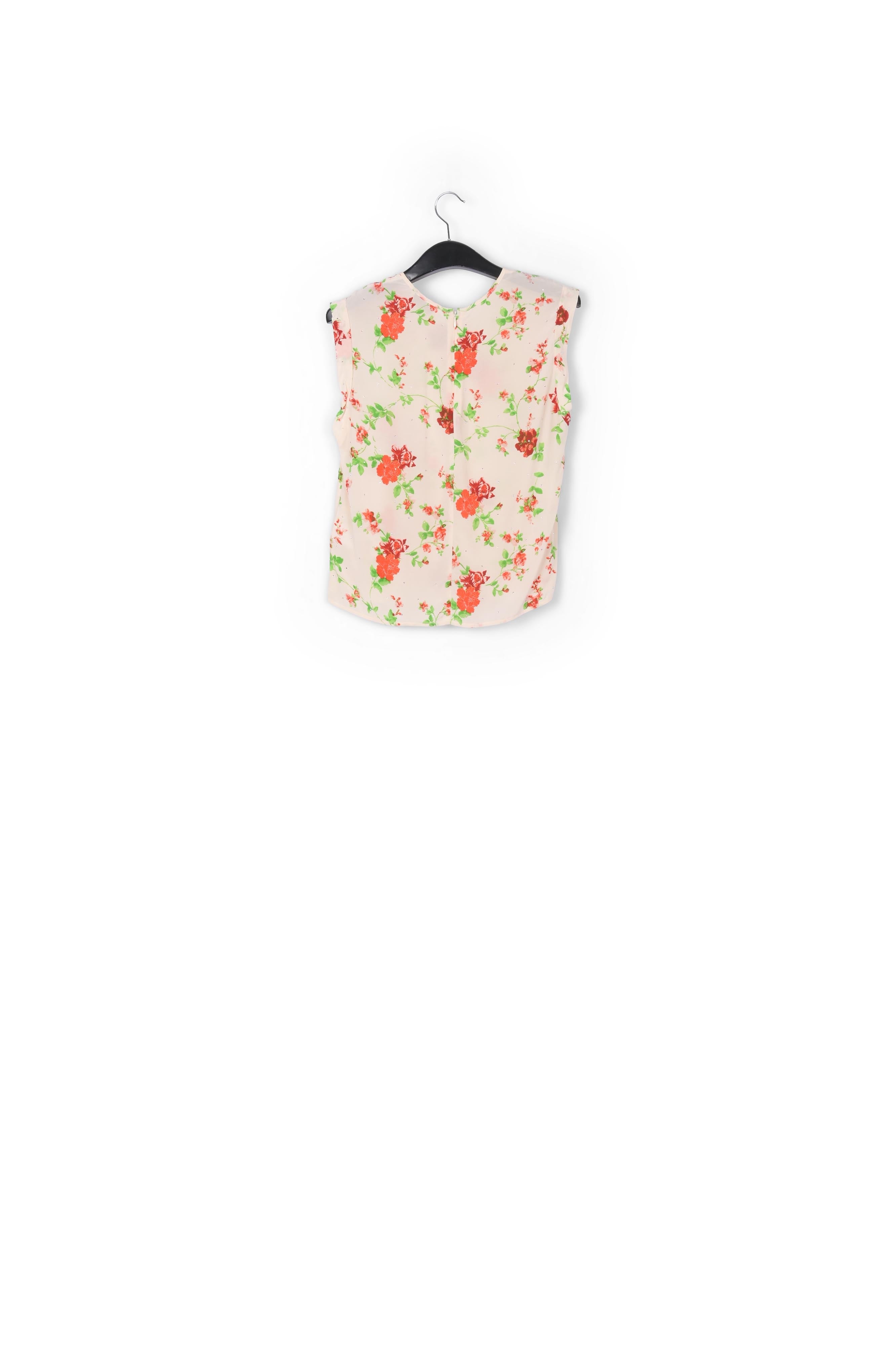 Off-white floral top with rhinestones RE—SSENTIEL | Essentiel second hand