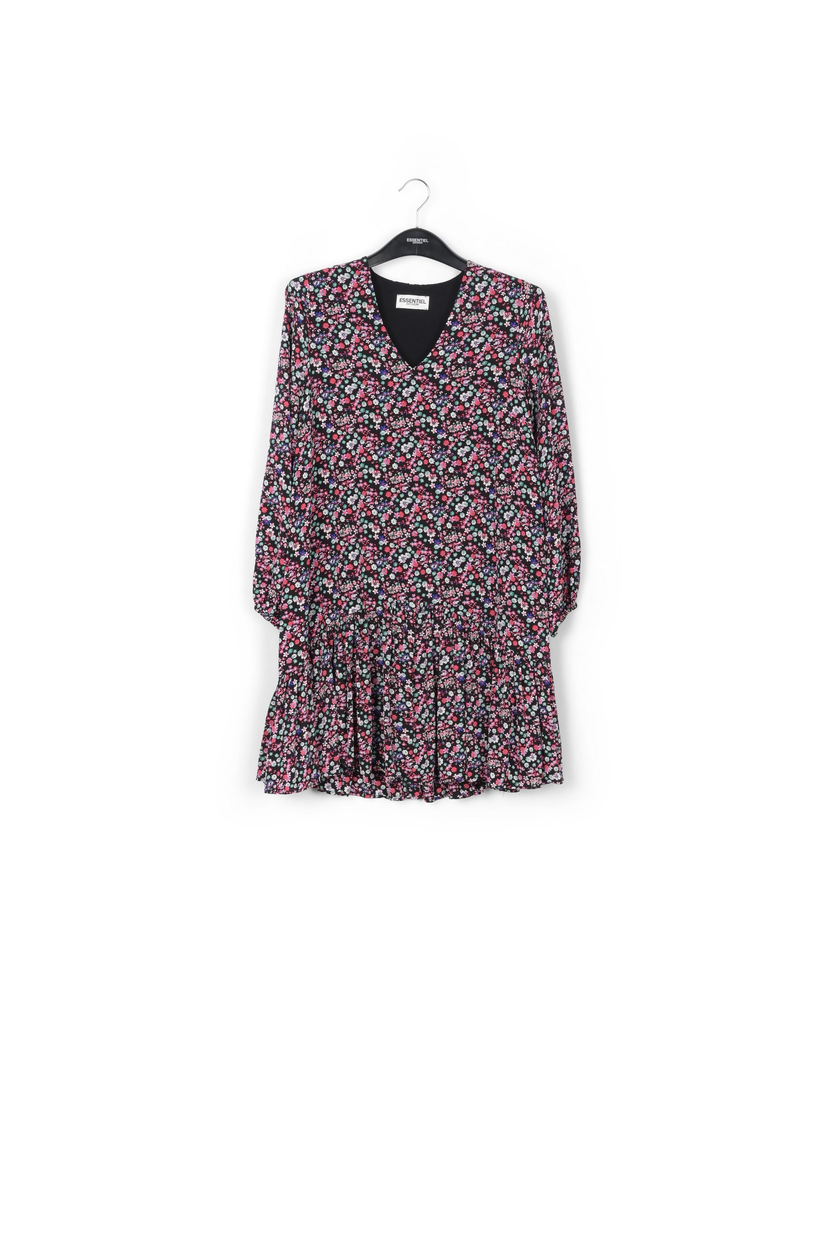 Black floral-print mini dress RE—SSENTIEL | Essentiel second hand