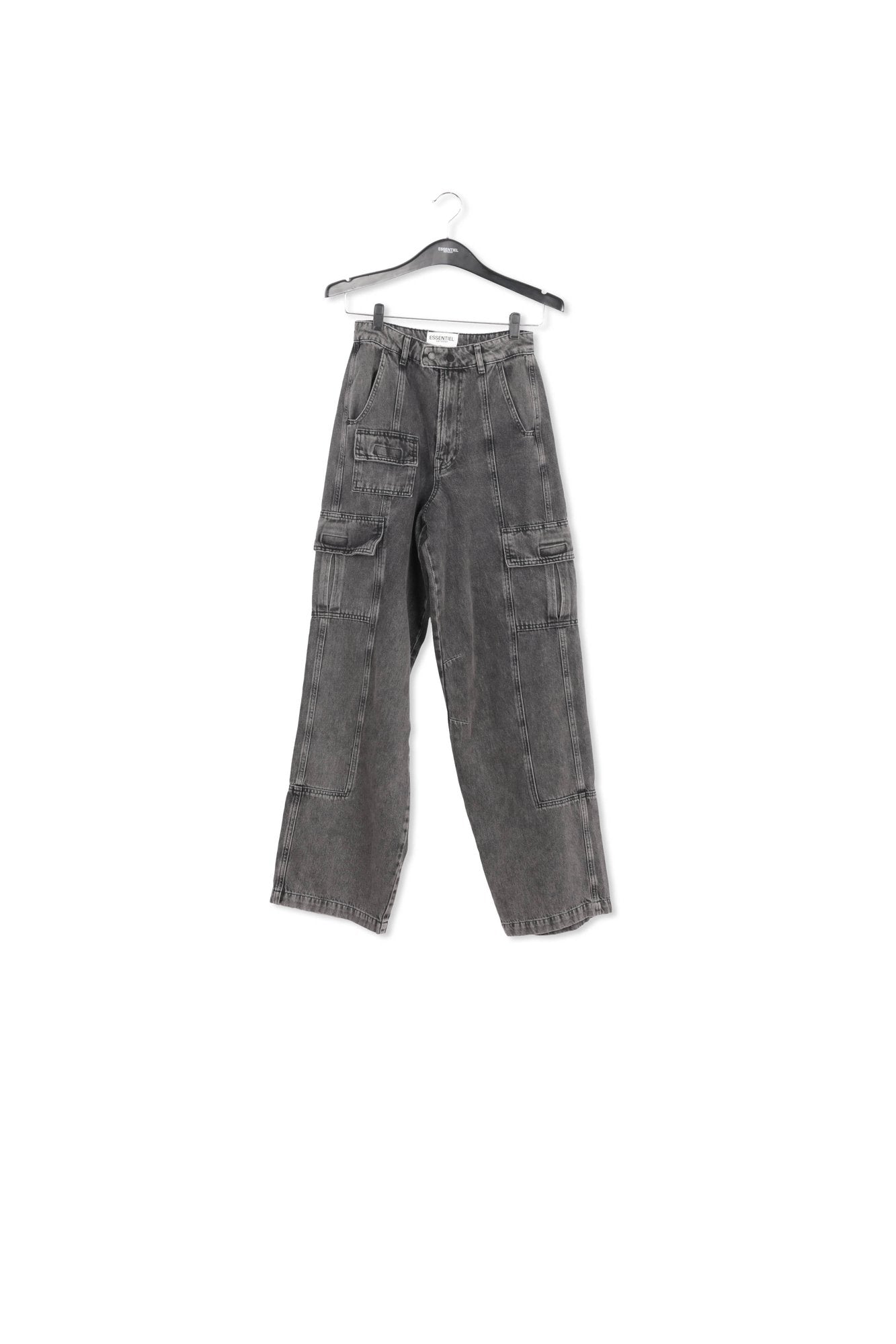 Black wide-leg cargo jeans RE—SSENTIEL | Essentiel second hand