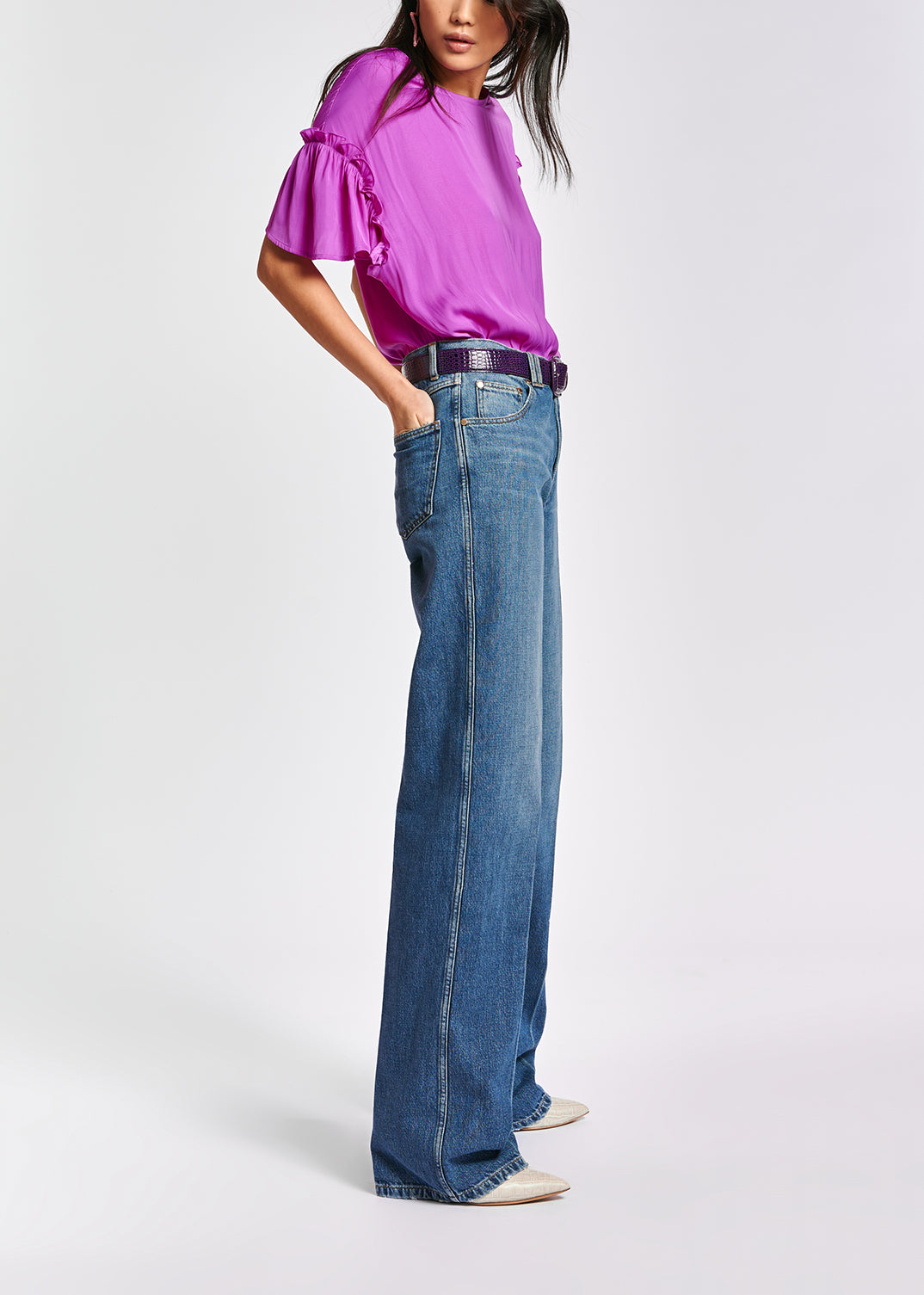 Blue Loose-fit denim jeans RE—SSENTIEL | Essentiel second hand