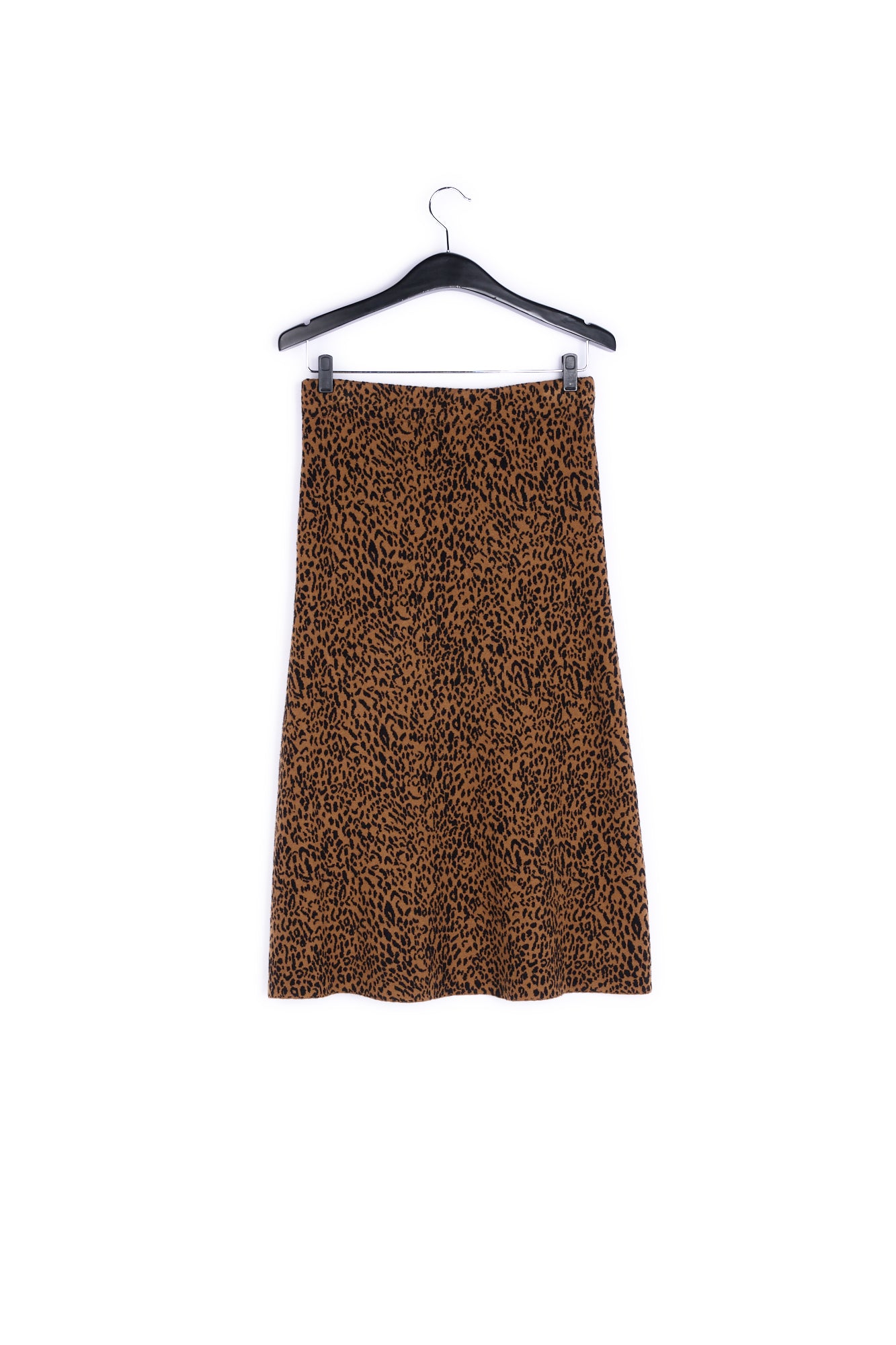 Leopard-print knitted midi skirt RE—SSENTIEL | Essentiel second hand