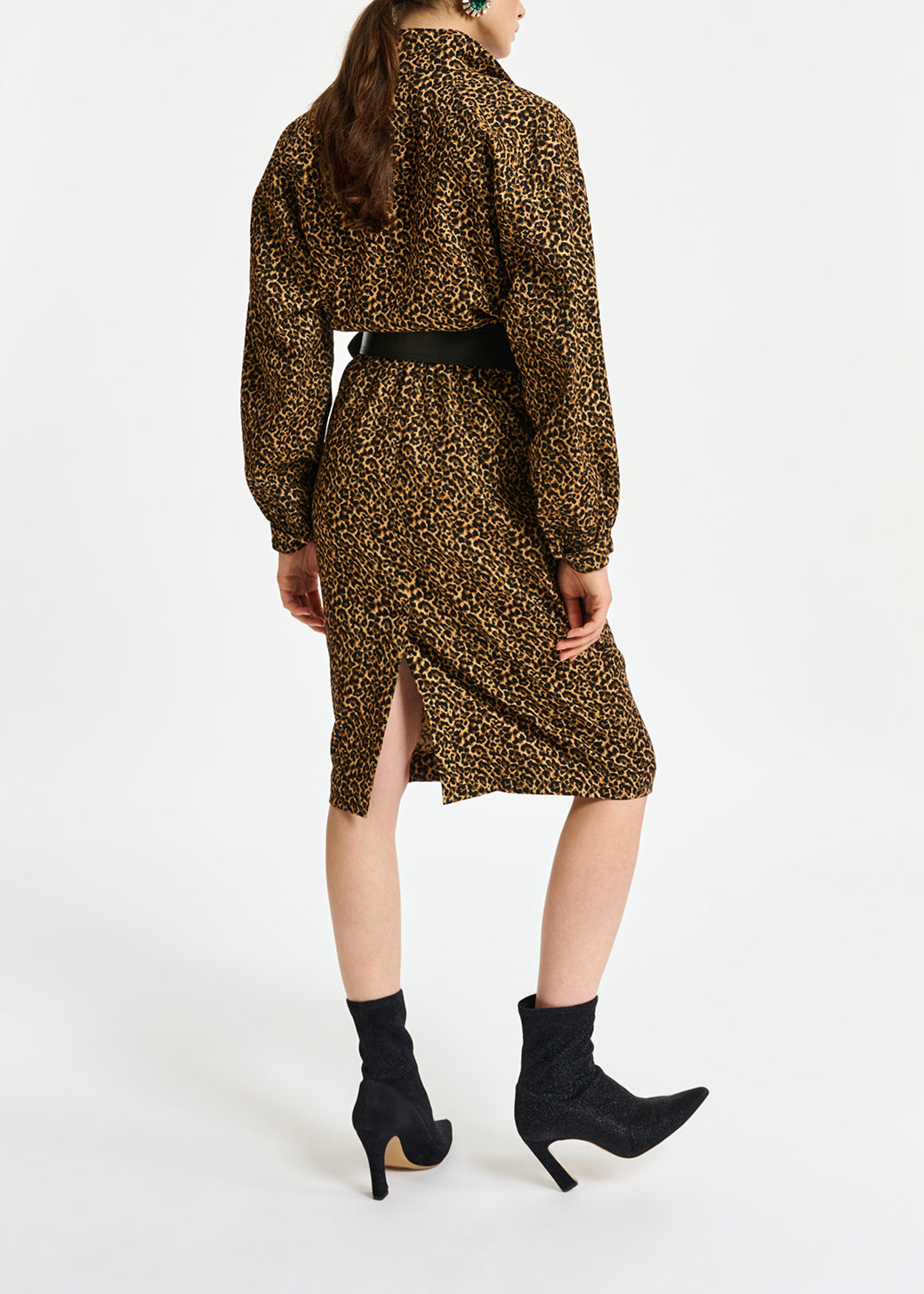 Jacquard knee-length dress with leopard motif RE—SSENTIEL | Essentiel second hand