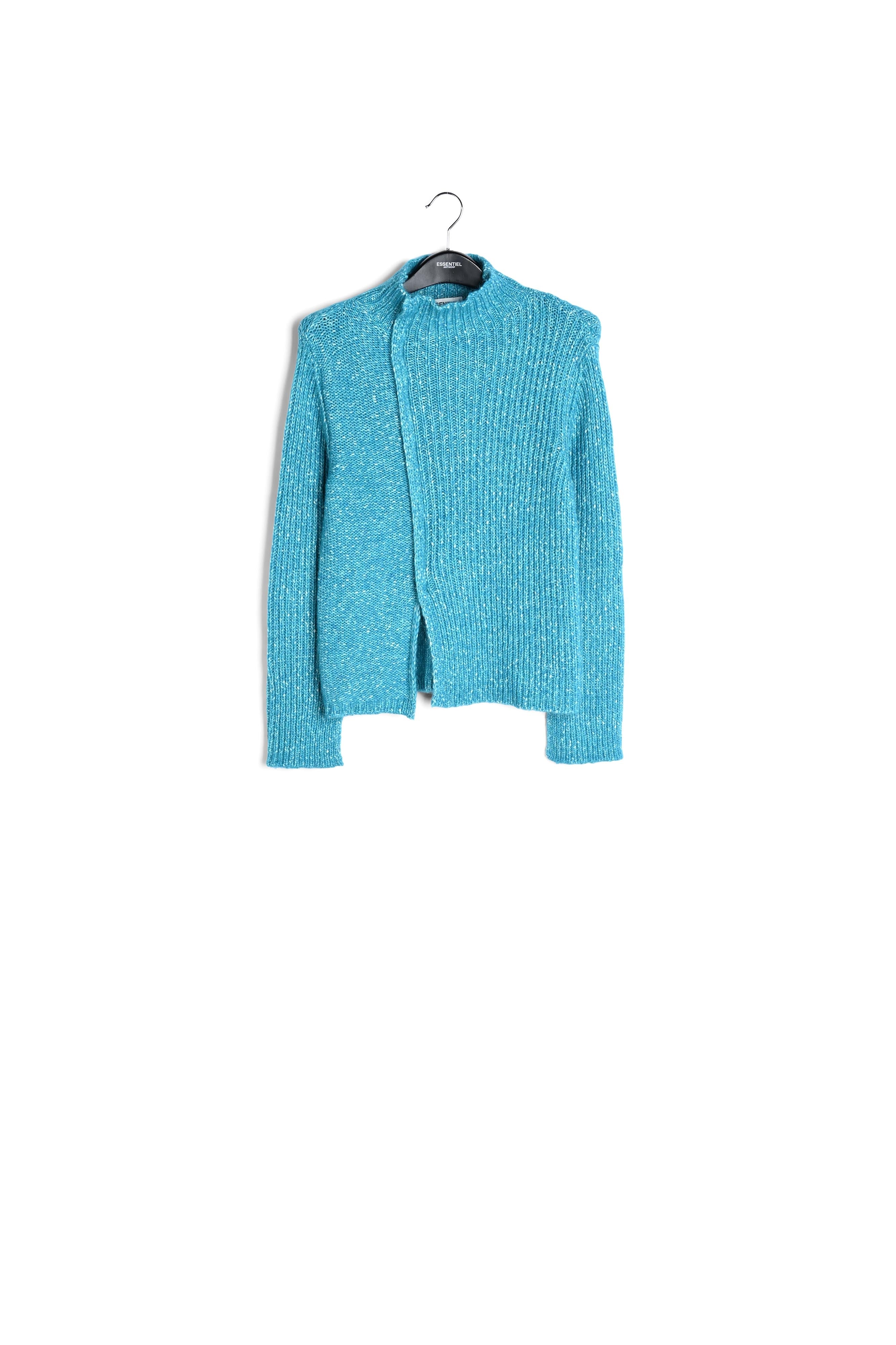 Blue mélange turtleneck knit sweater RE—SSENTIEL | Essentiel second hand
