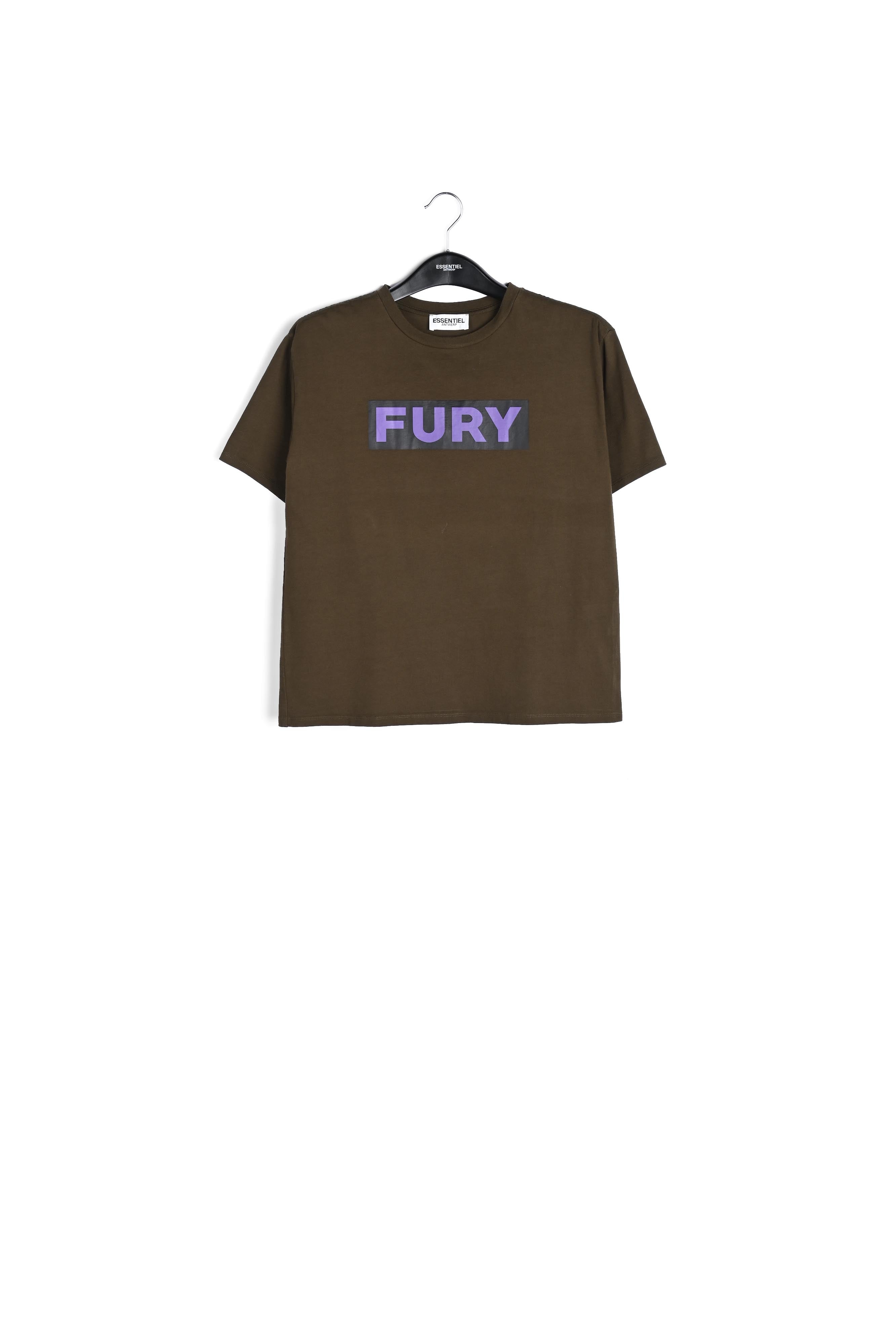 Brown cotton 'Fury' T-shirt RE—SSENTIEL | Essentiel second hand