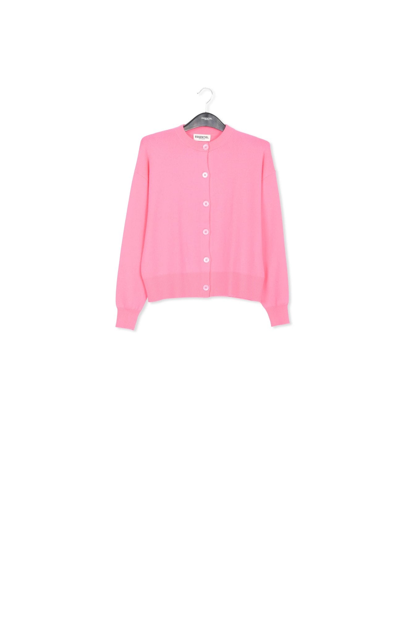 Neon pink fine-knit cardigan RE—SSENTIEL | Essentiel second hand