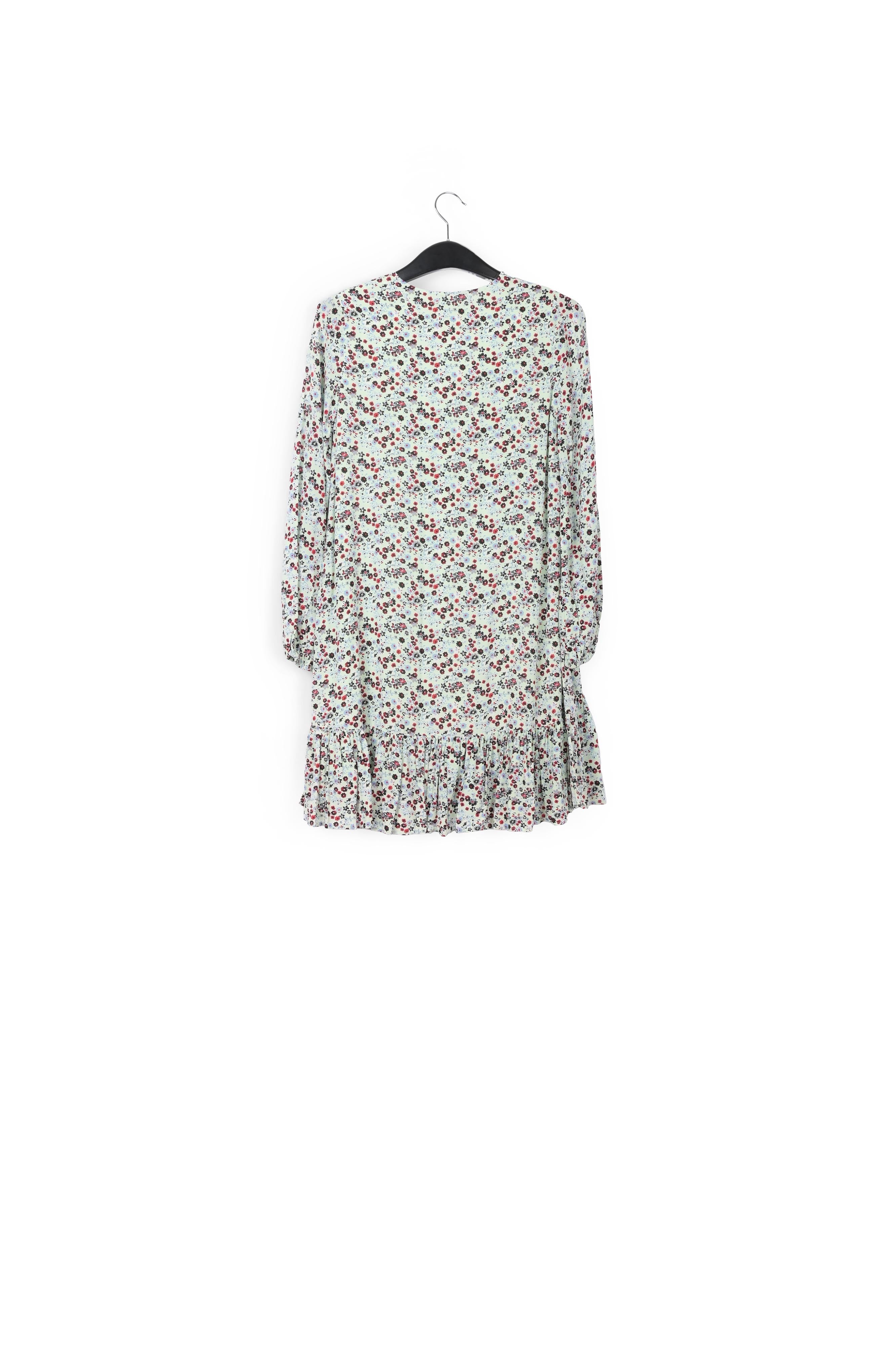 Mint green floral-print wrap mini dress RE—SSENTIEL | Essentiel second hand