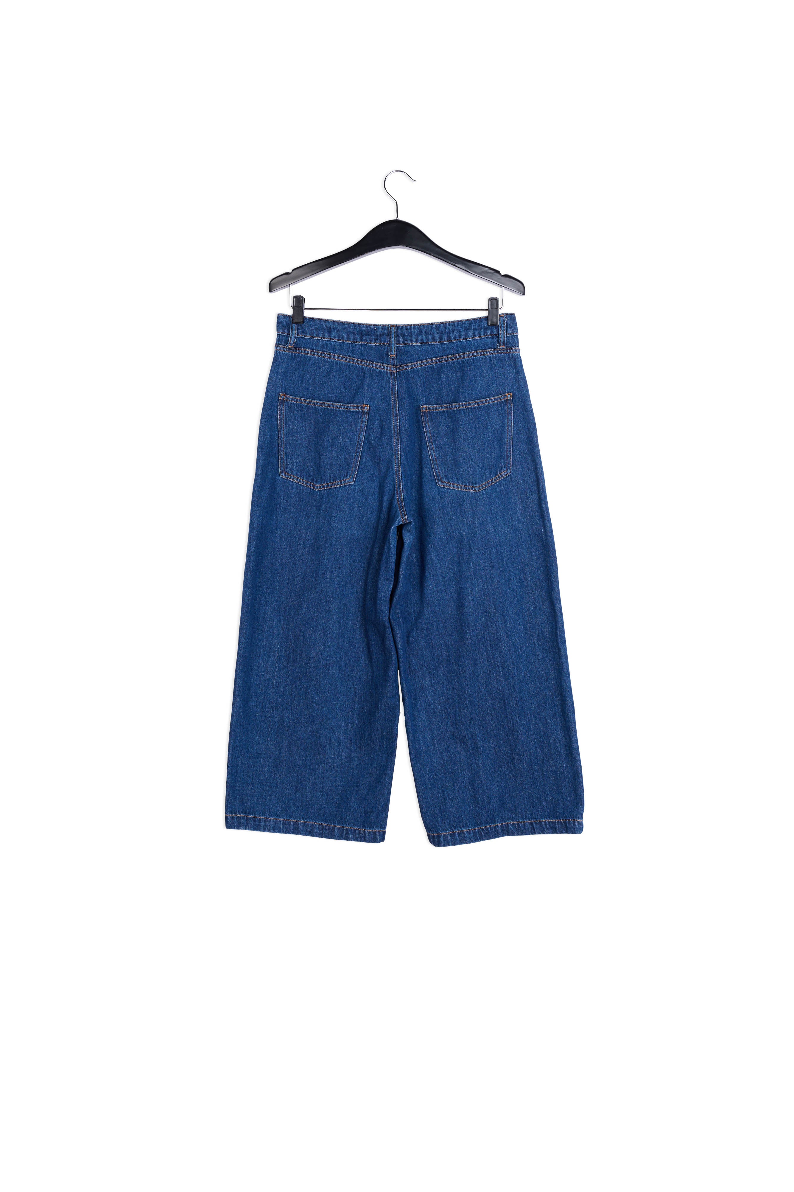 Dark blue cropped wide-leg jeans RE—SSENTIEL | Essentiel second hand