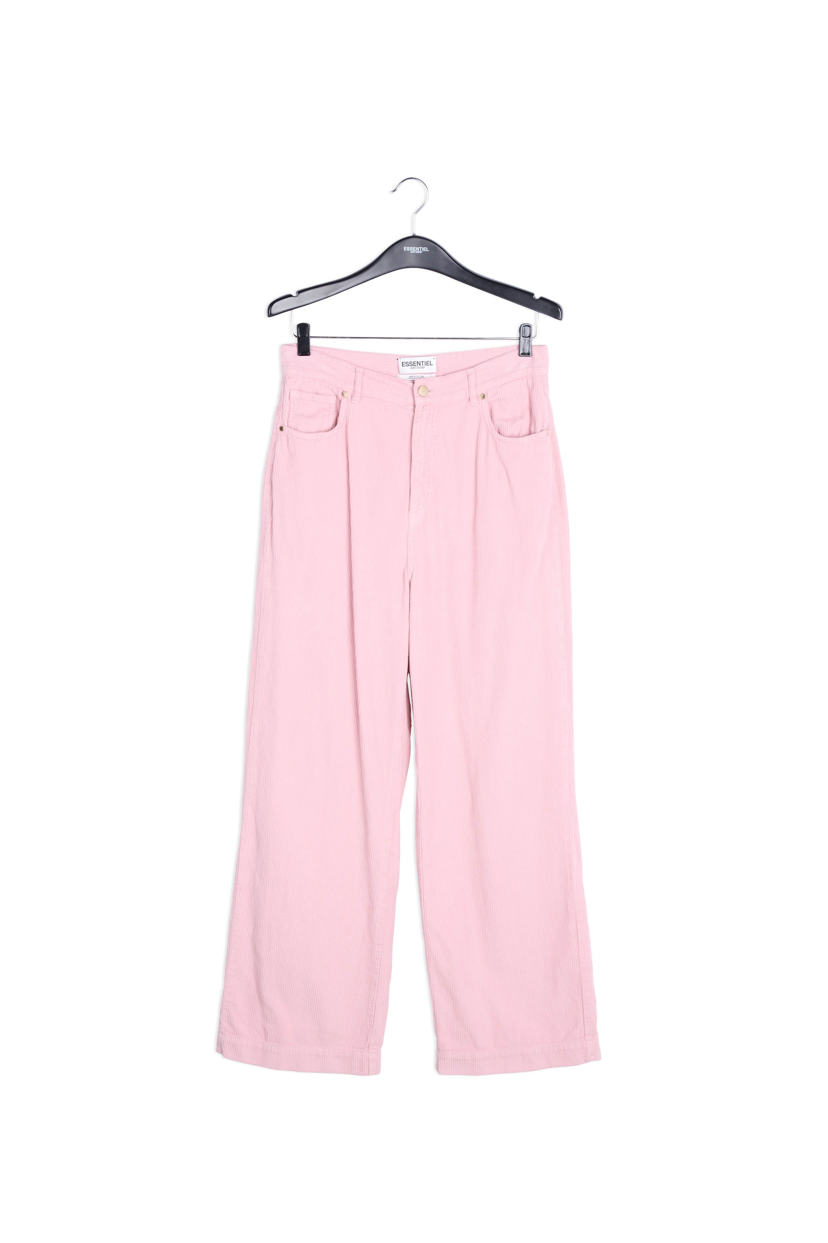 Pastel pink soft corduroy wide leg pants RE—SSENTIEL | Essentiel second hand