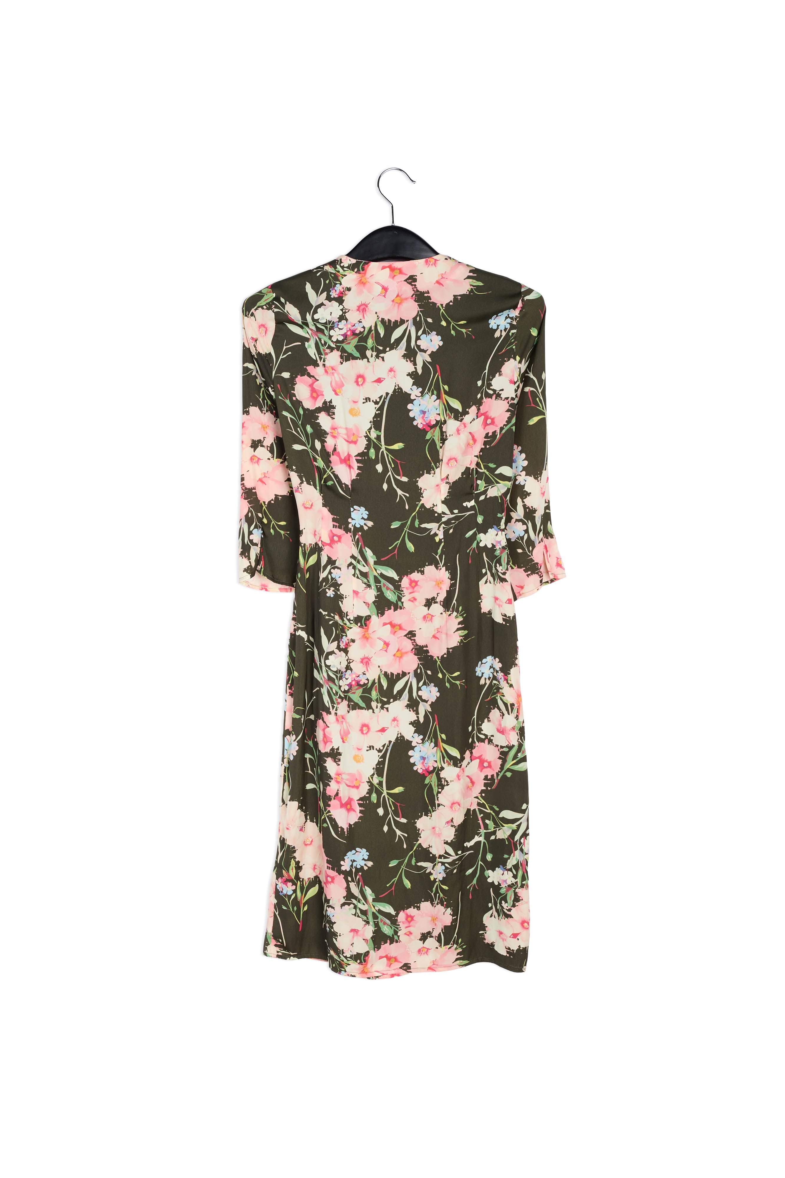 Khaki floral wrap dress RE—SSENTIEL | Essentiel second hand