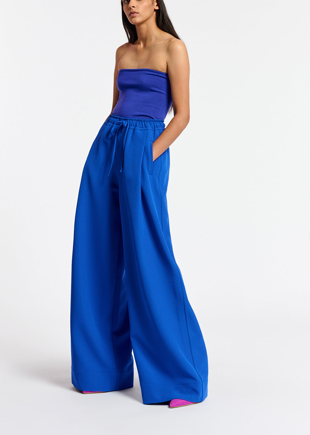 Blue wide-leg pants RE—SSENTIEL | Essentiel second hand