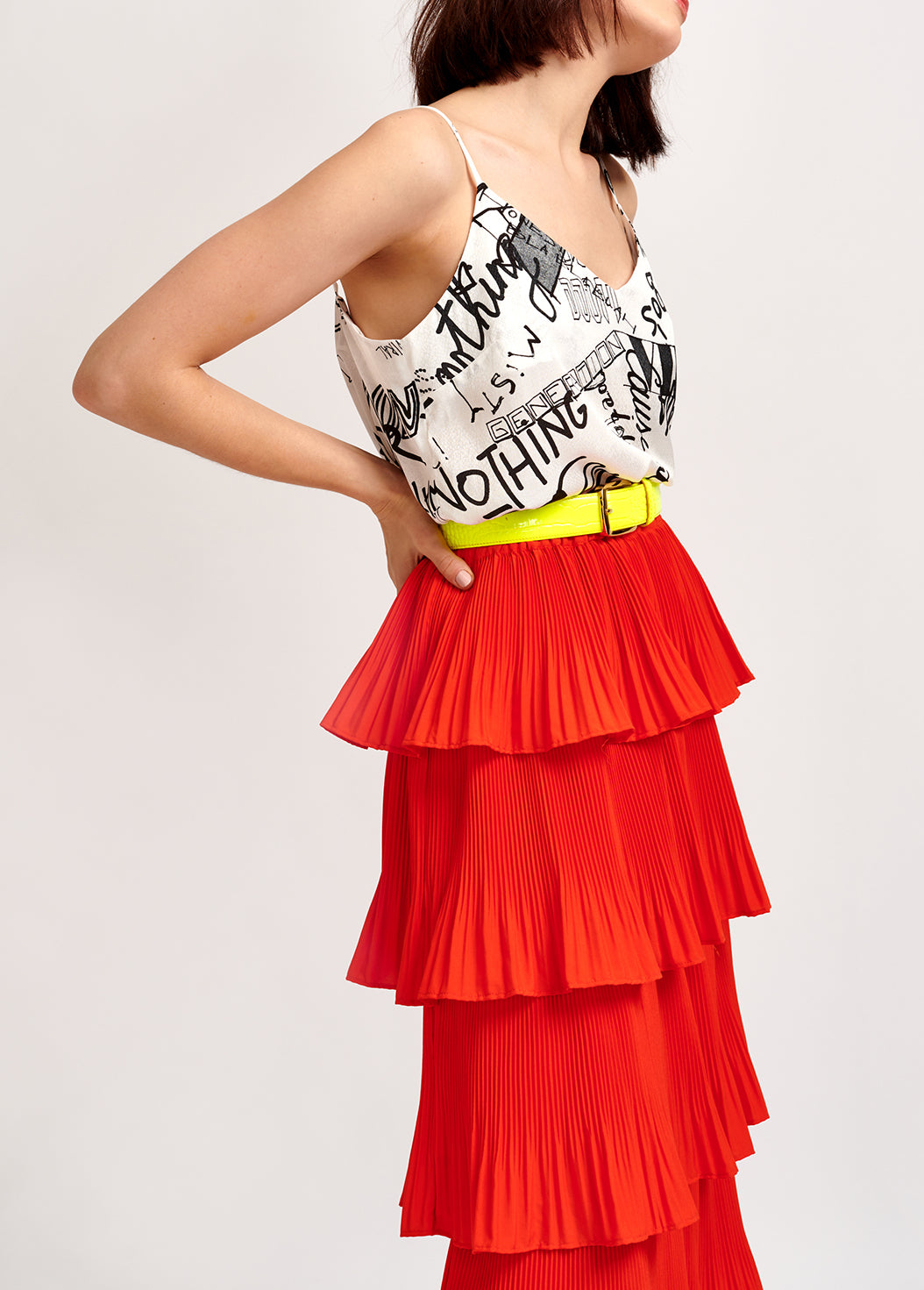 Off-white and black graffiti-print camisole RE—SSENTIEL | Essentiel second hand